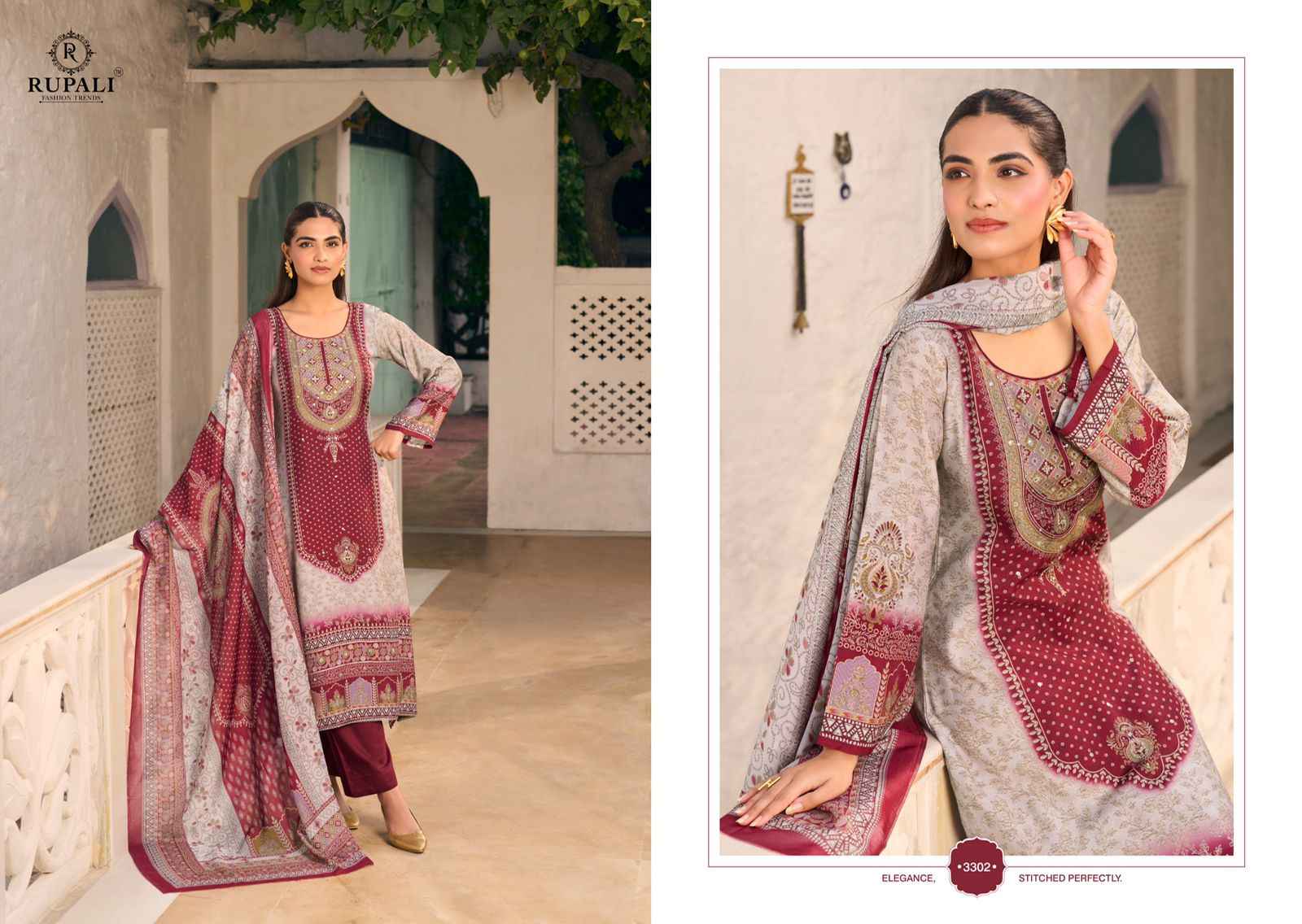 Rupali Adaa Muslin Dress Material 4 pcs Catalogue