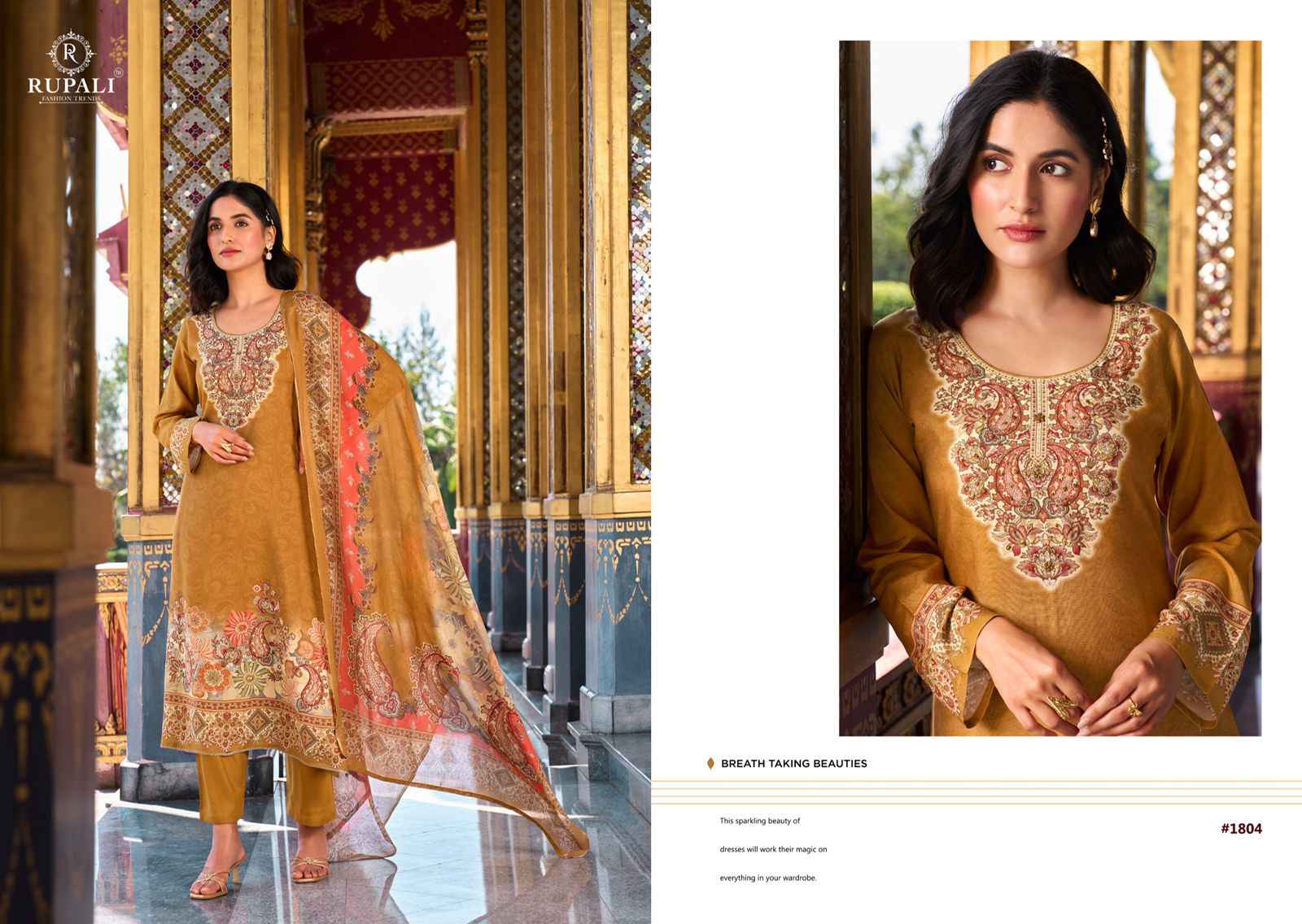 Rupali Charmy Viscouse Musline Dress Material 4 pcs Catalogue