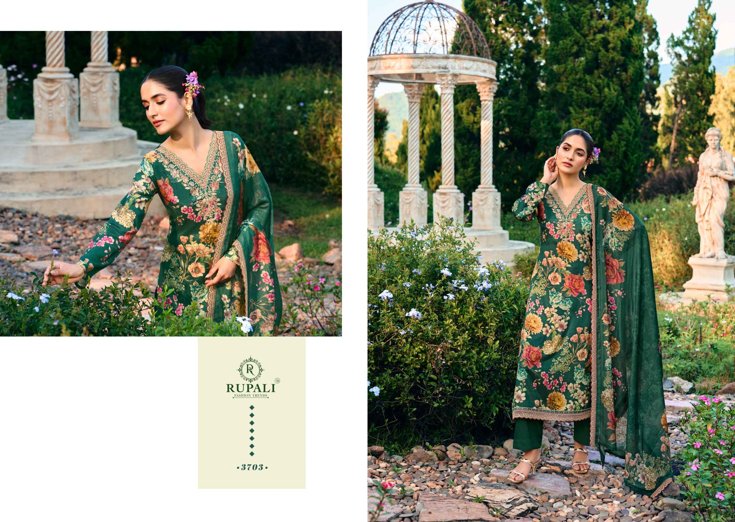 Rupali LA ROSE Viscouse Muslin Dress Material 4 pcs Catalogue