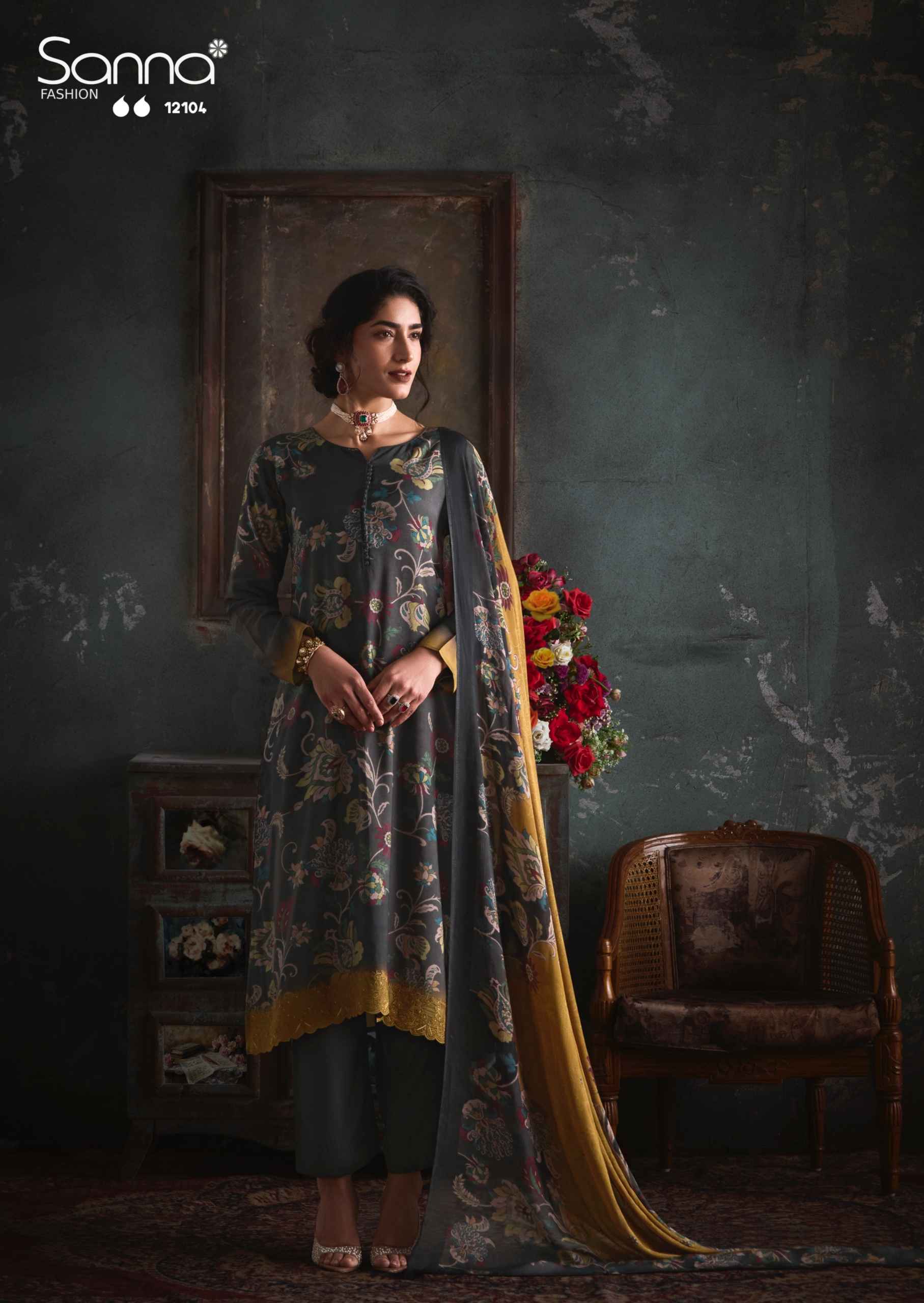 Sanna Fashion Elite Bemberg Musline Silk Dress Material 6 pcs Catalogue