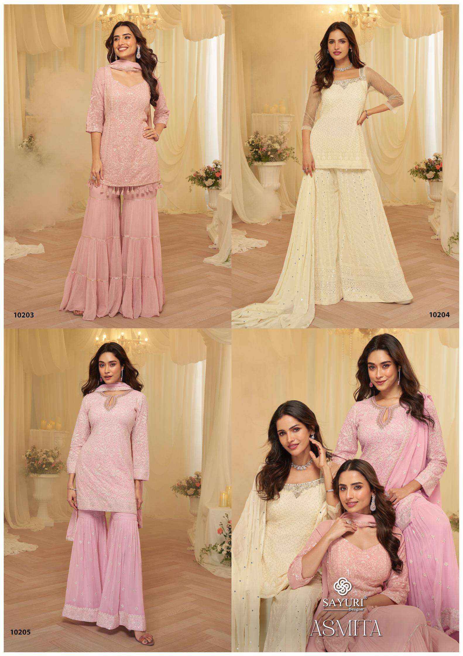 Sayuri Designer Asmita Readymade Georgette Dress 3 pcs Catalogue