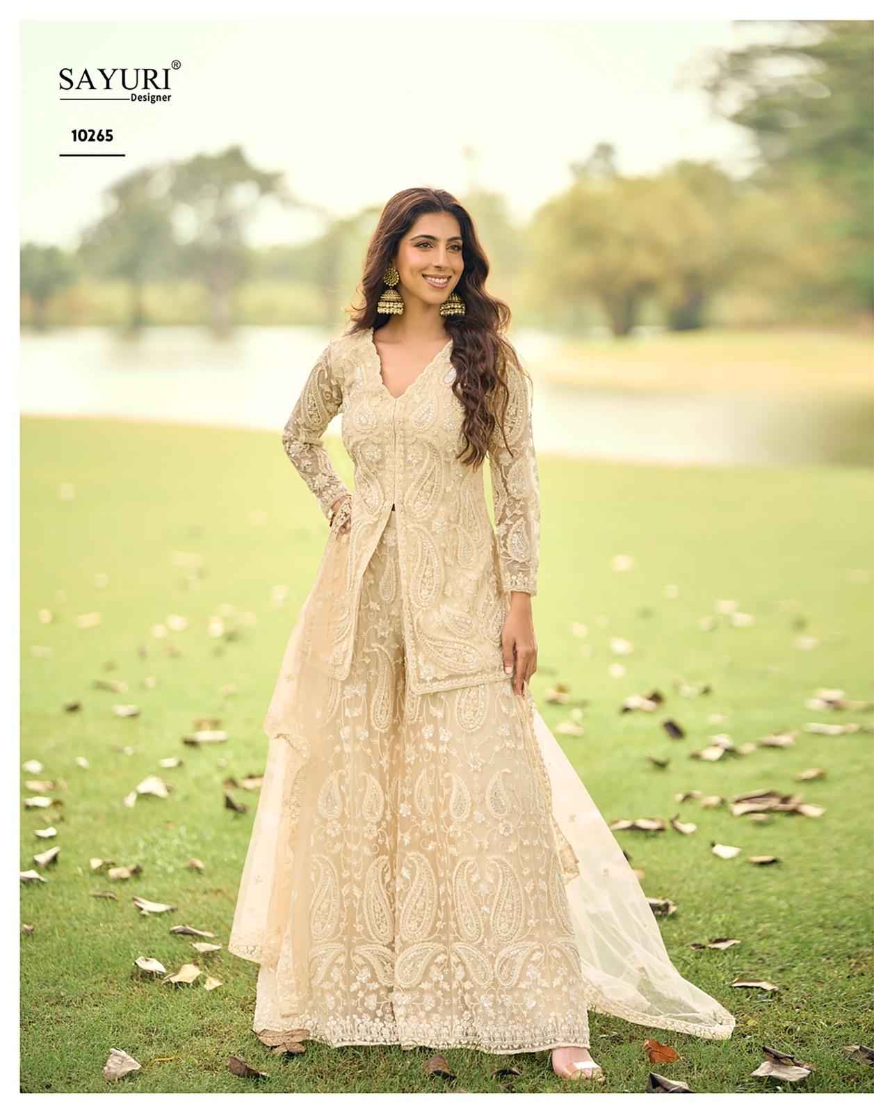 Sayuri Designer Sabnam Readymade Net Dress 4 pcs Catalogue