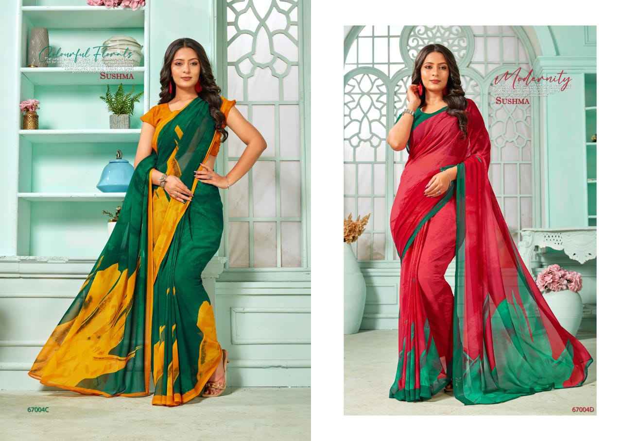 Sushma Flourish Georget Saree 10 pcs Catalogue