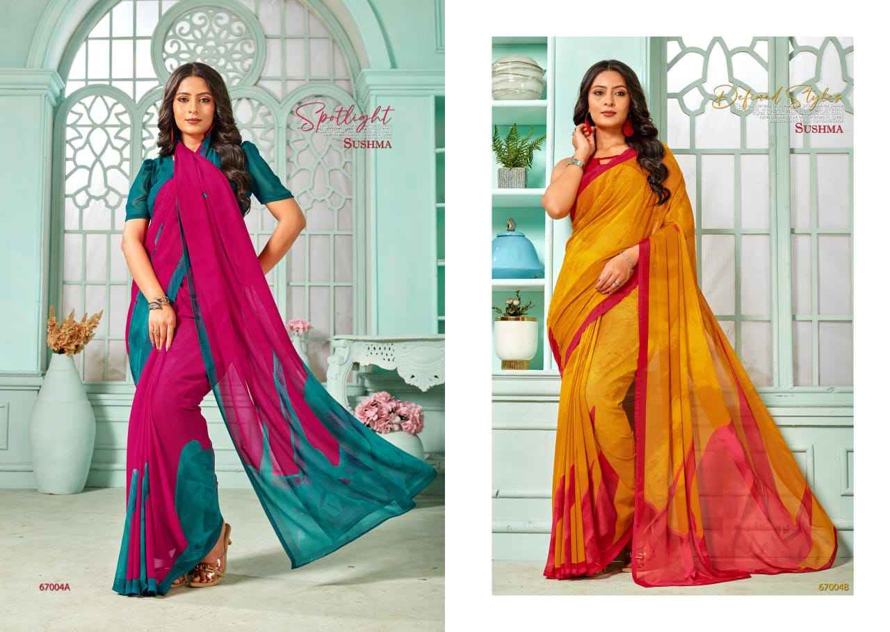 Sushma Flourish Georget Saree 10 pcs Catalogue