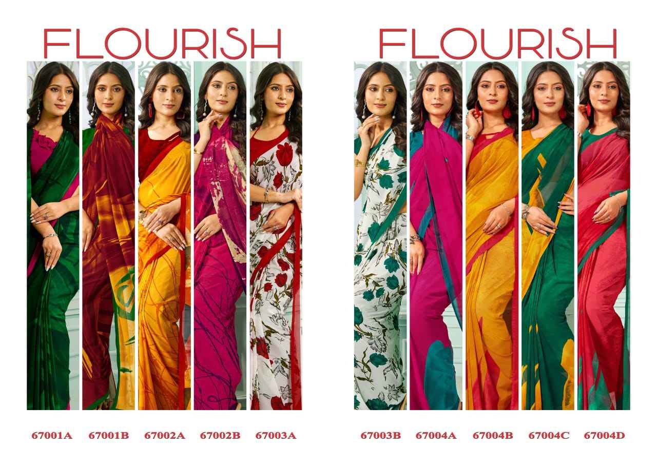 Sushma Flourish Georget Saree 10 pcs Catalogue