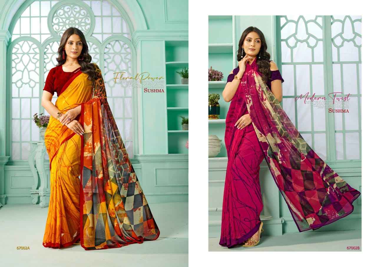 Sushma Flourish Georget Saree 10 pcs Catalogue