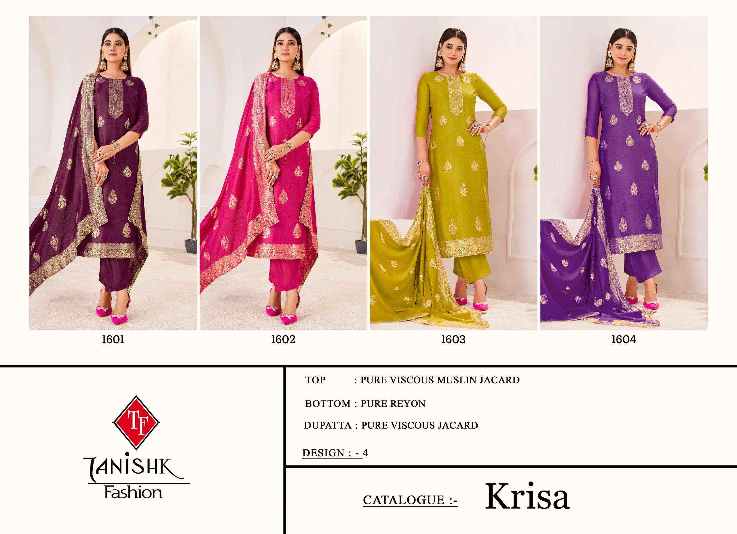 Taniksh Krisa Viscose Dress Material 4 pcs Catalogue