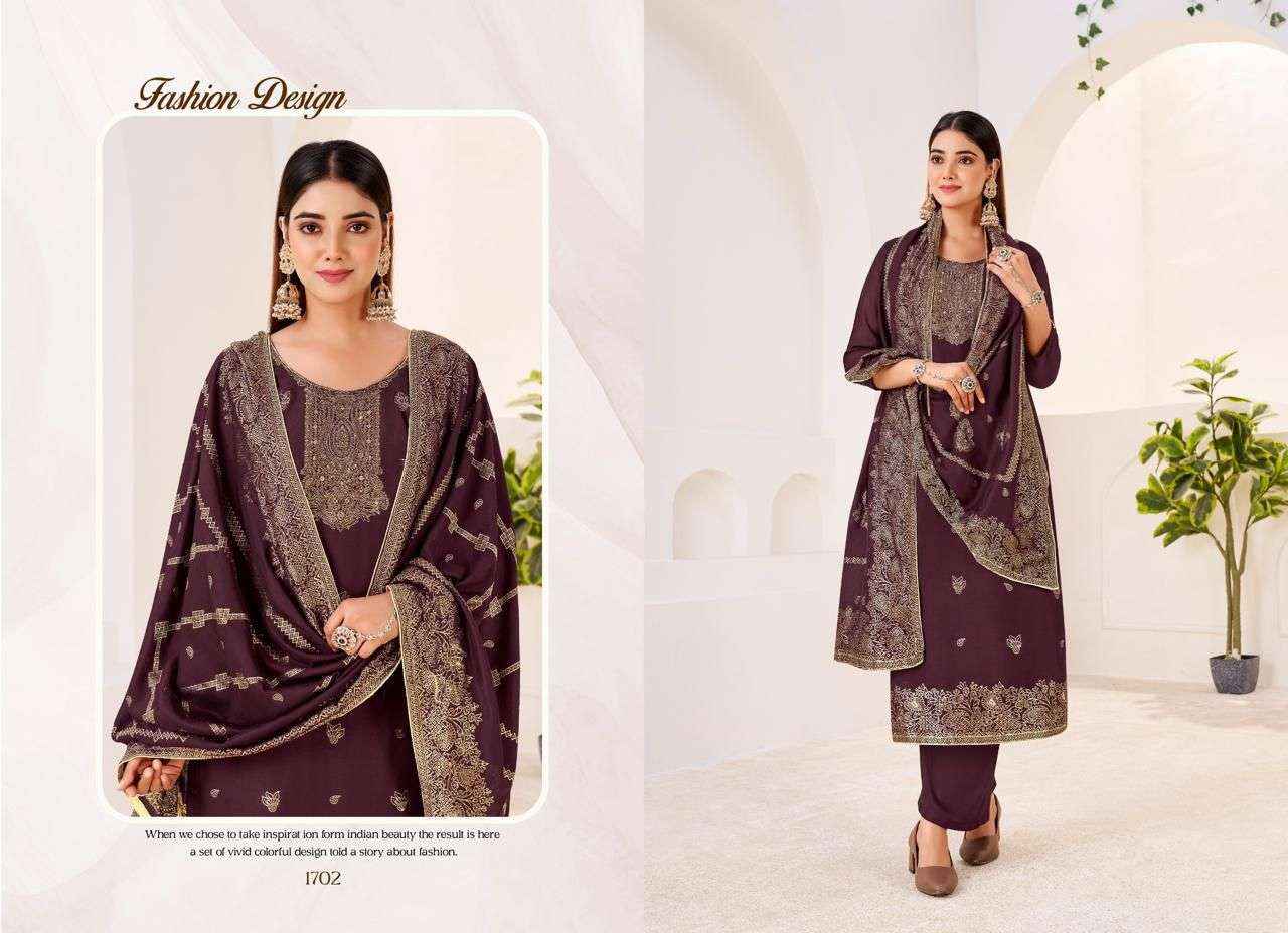 Taniksh Orion Muslin Jacquard Dress Material 4 pcs Catalogue