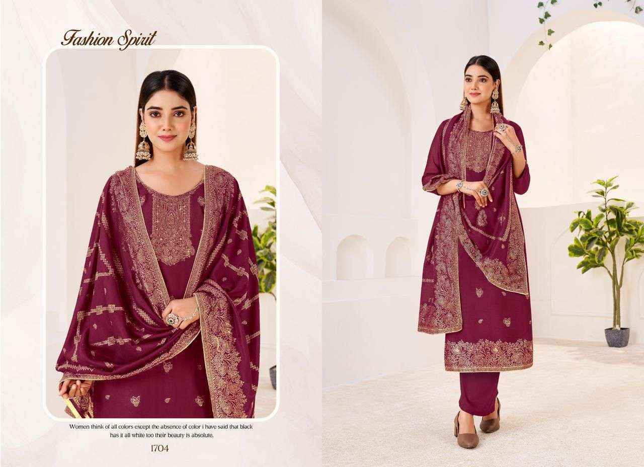 Taniksh Orion Muslin Jacquard Dress Material 4 pcs Catalogue