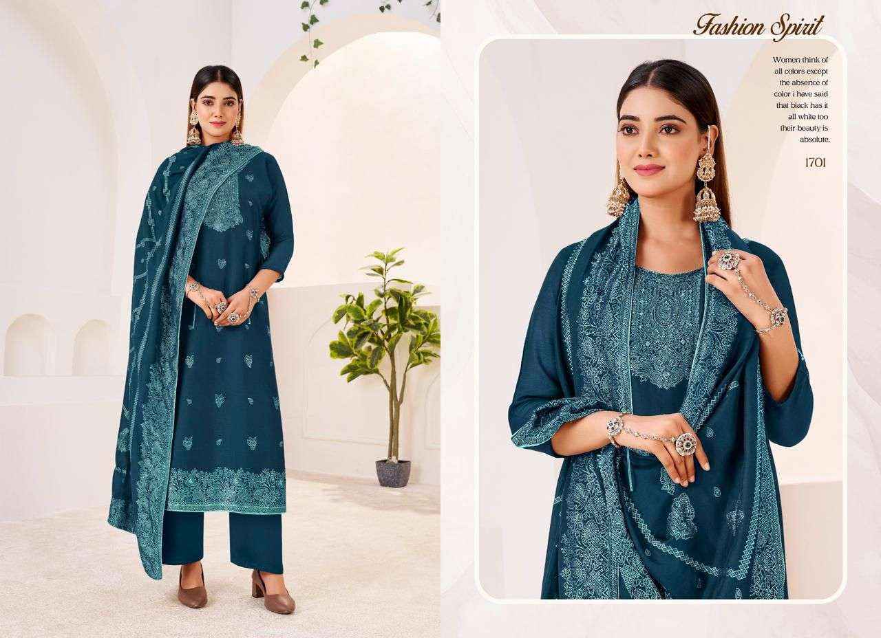 Taniksh Orion Muslin Jacquard Dress Material 4 pcs Catalogue