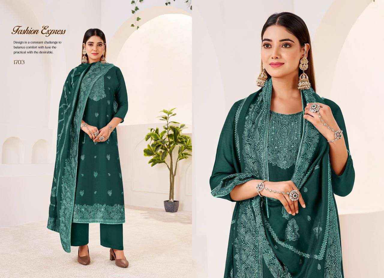 Taniksh Orion Muslin Jacquard Dress Material 4 pcs Catalogue