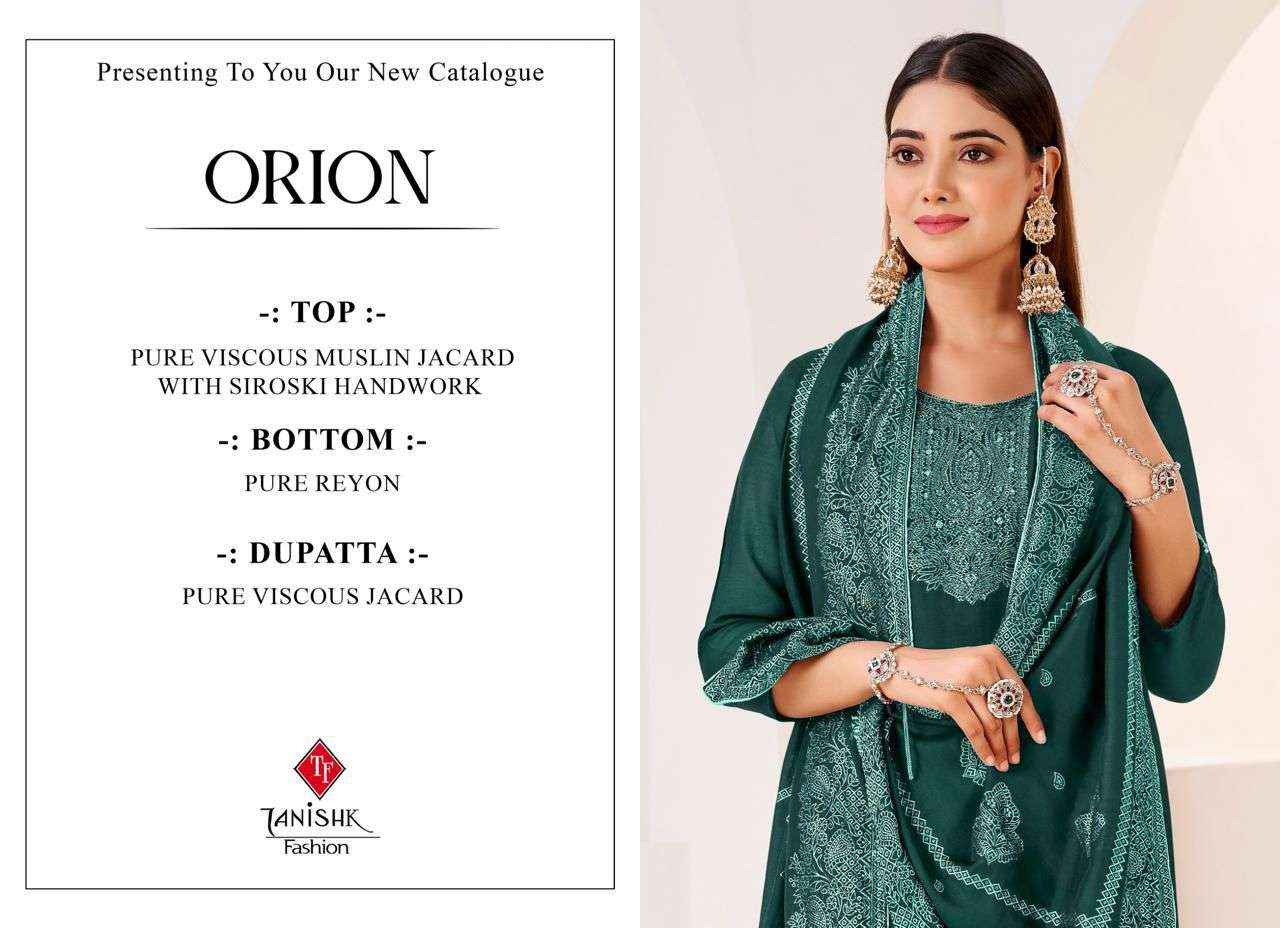 Taniksh Orion Muslin Jacquard Dress Material 4 pcs Catalogue