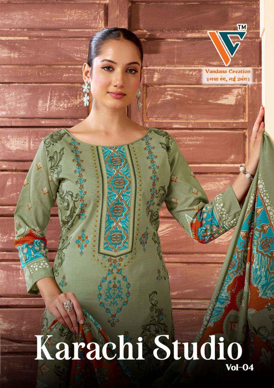 Vandana Creation Karachi Studio Vol 4 Cotton Dress Material 8 pcs Catalogue