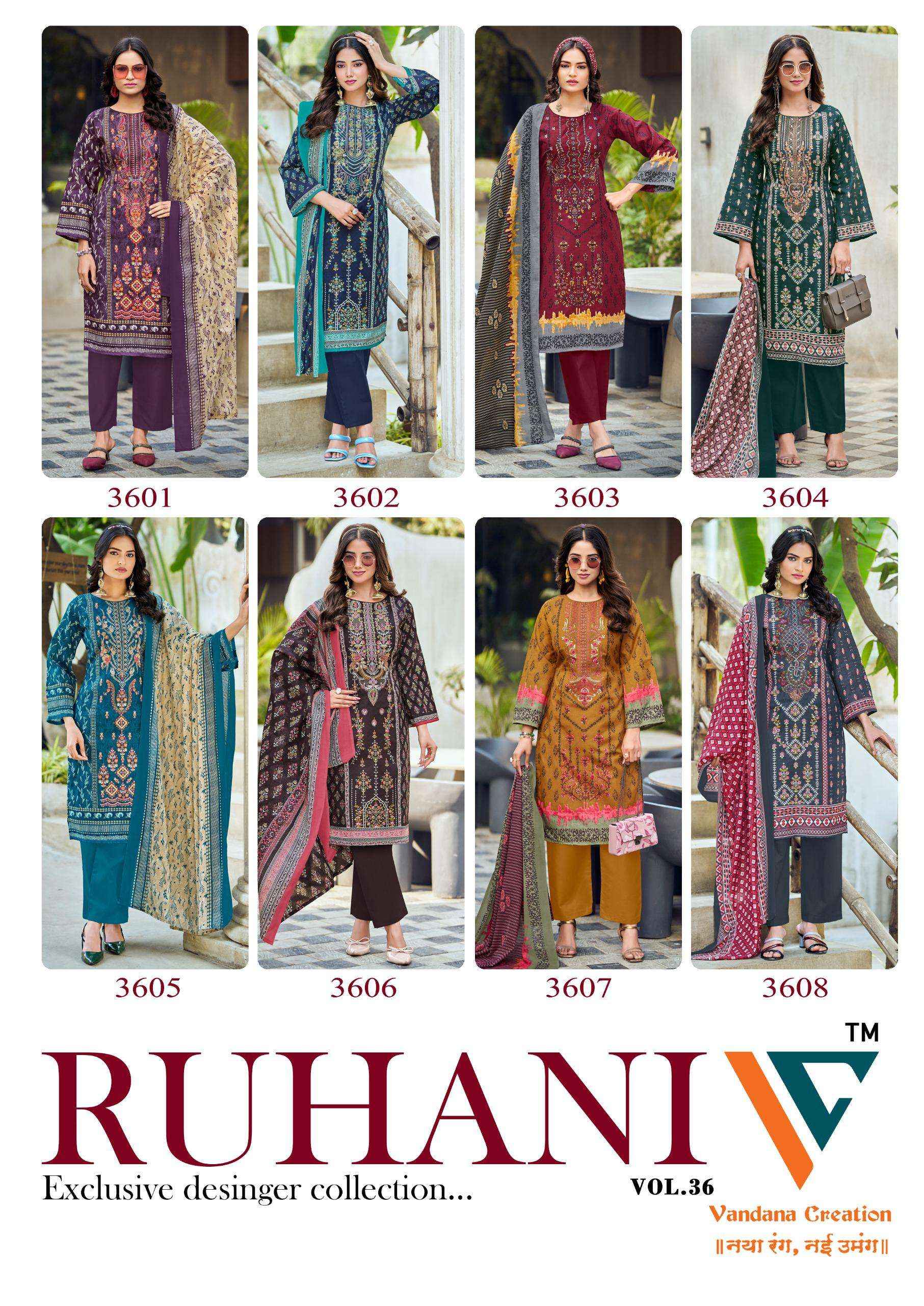 Vandana Creation Ruhani Vol 36 Cotton Dress Material 8 pcs Catalogue