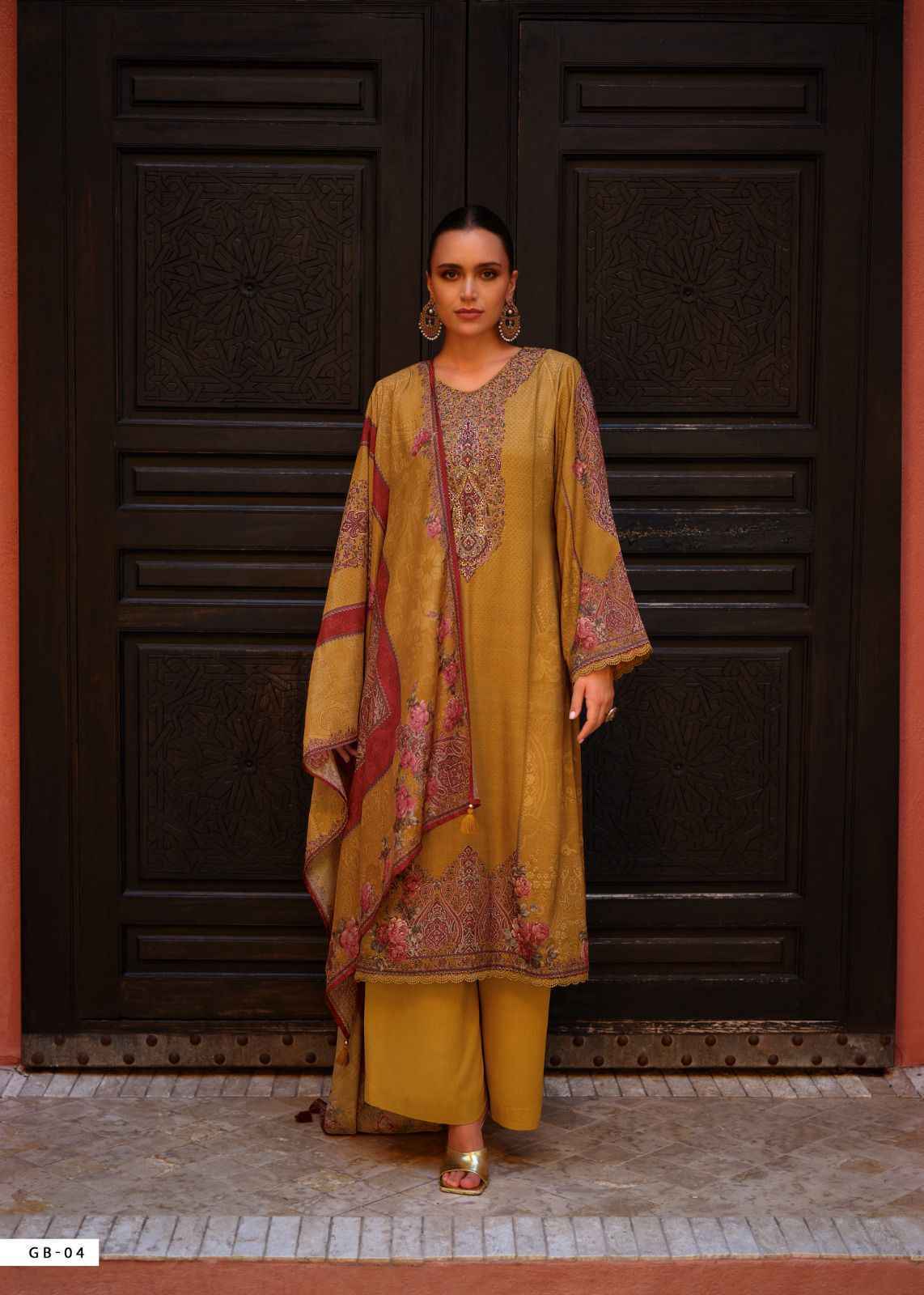 Varshaa Gulab Modal Satin Dress Material 6 pcs Catalogue