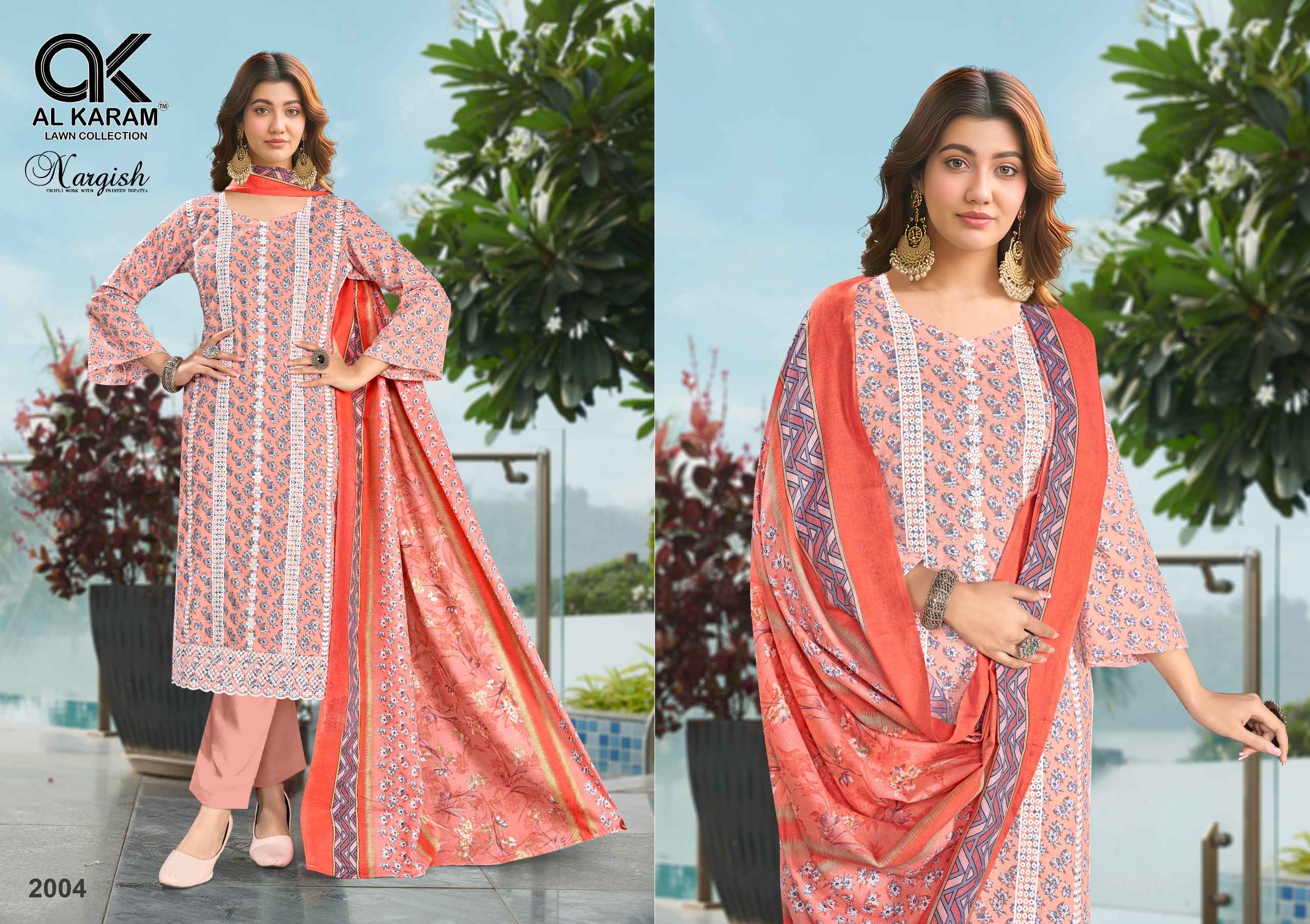 Al Karam Nargis Cotton Dress Material 4 pcs Catalogue