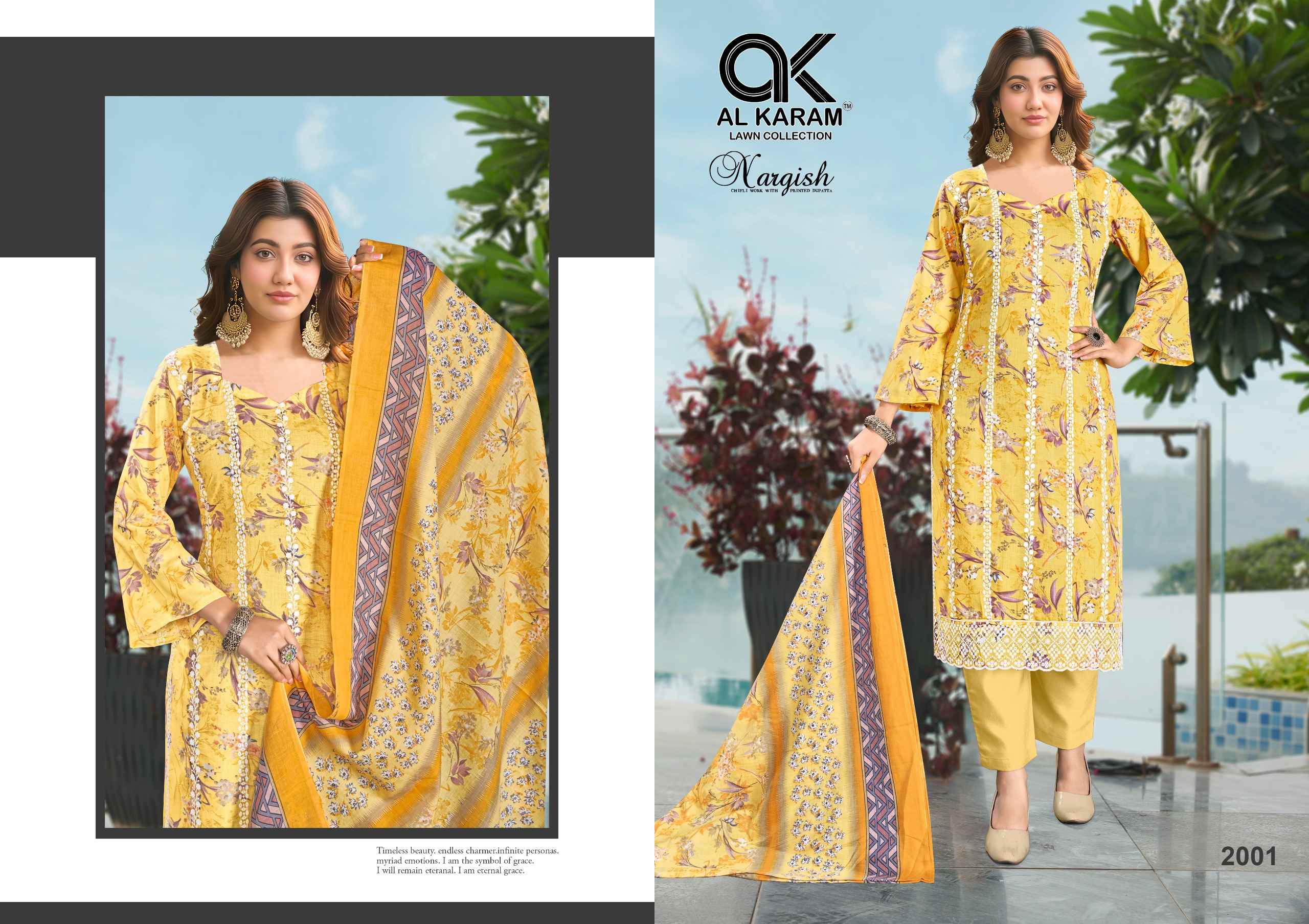 Al Karam Nargis Cotton Dress Material 4 pcs Catalogue