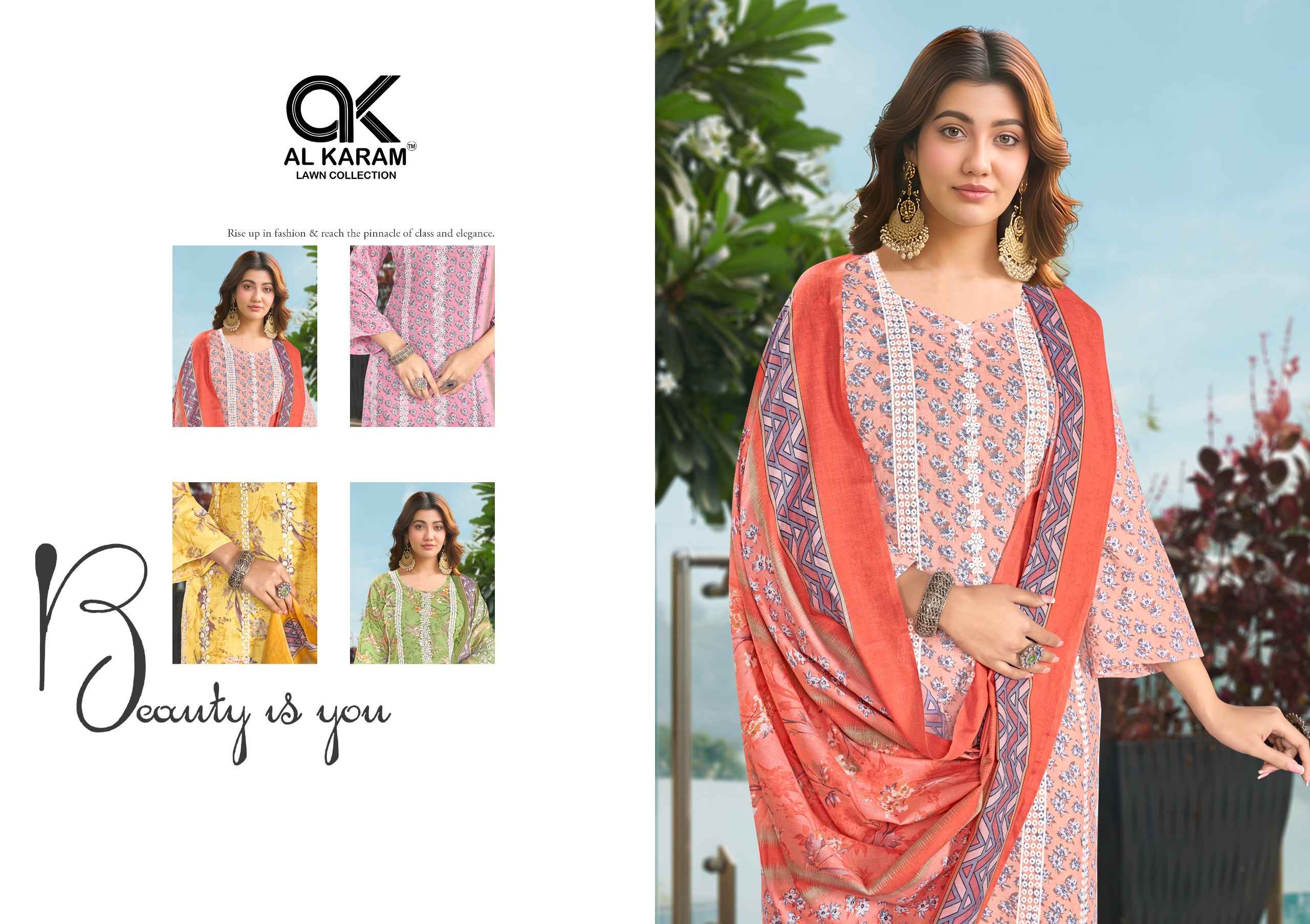 Al Karam Nargis Cotton Dress Material 4 pcs Catalogue