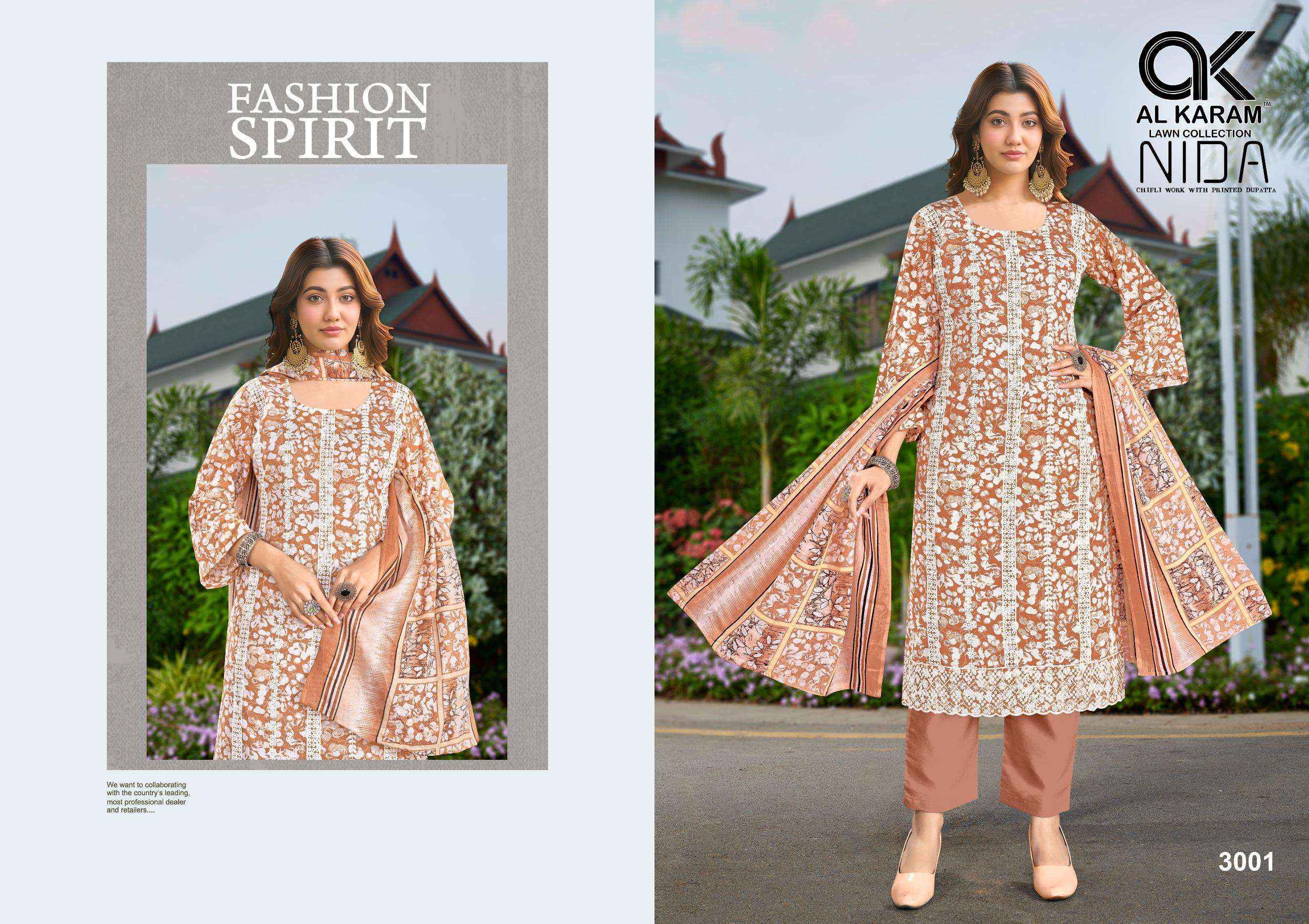 Al Karam Nida Cotton Dress Material 4 pcs Catalogue