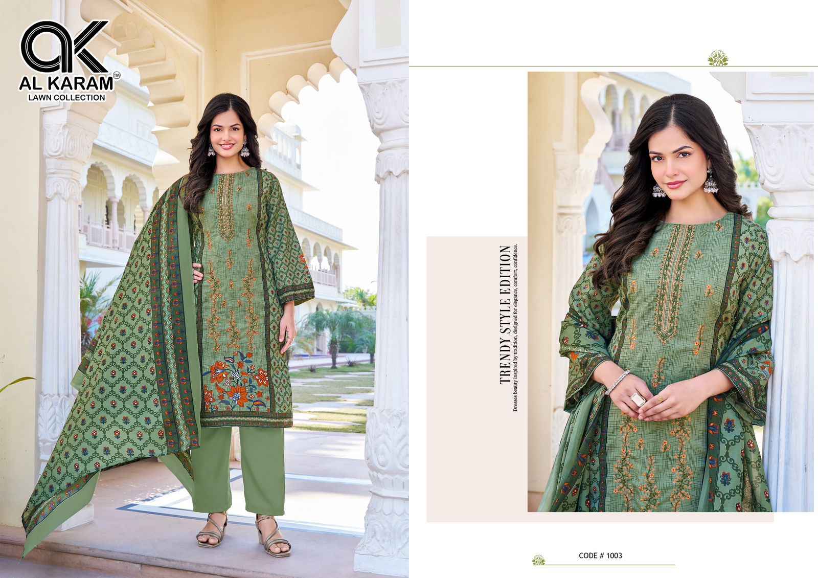 Al Karam Shezlin Reyon cotton Dress Material 6 pcs Catalogue