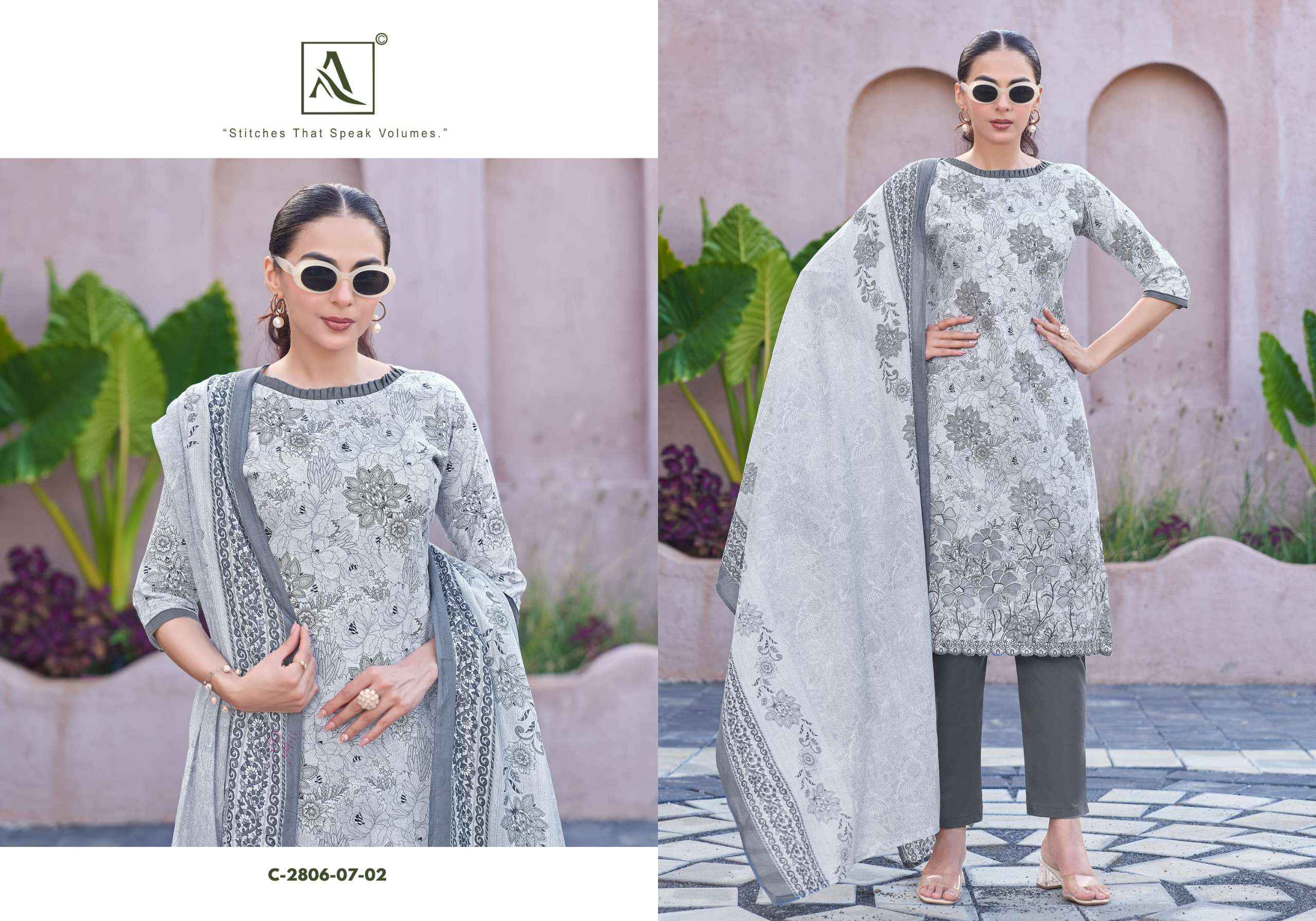 Alok Adeena Cambric Cotton Dress Material 4 pcs Catalogue