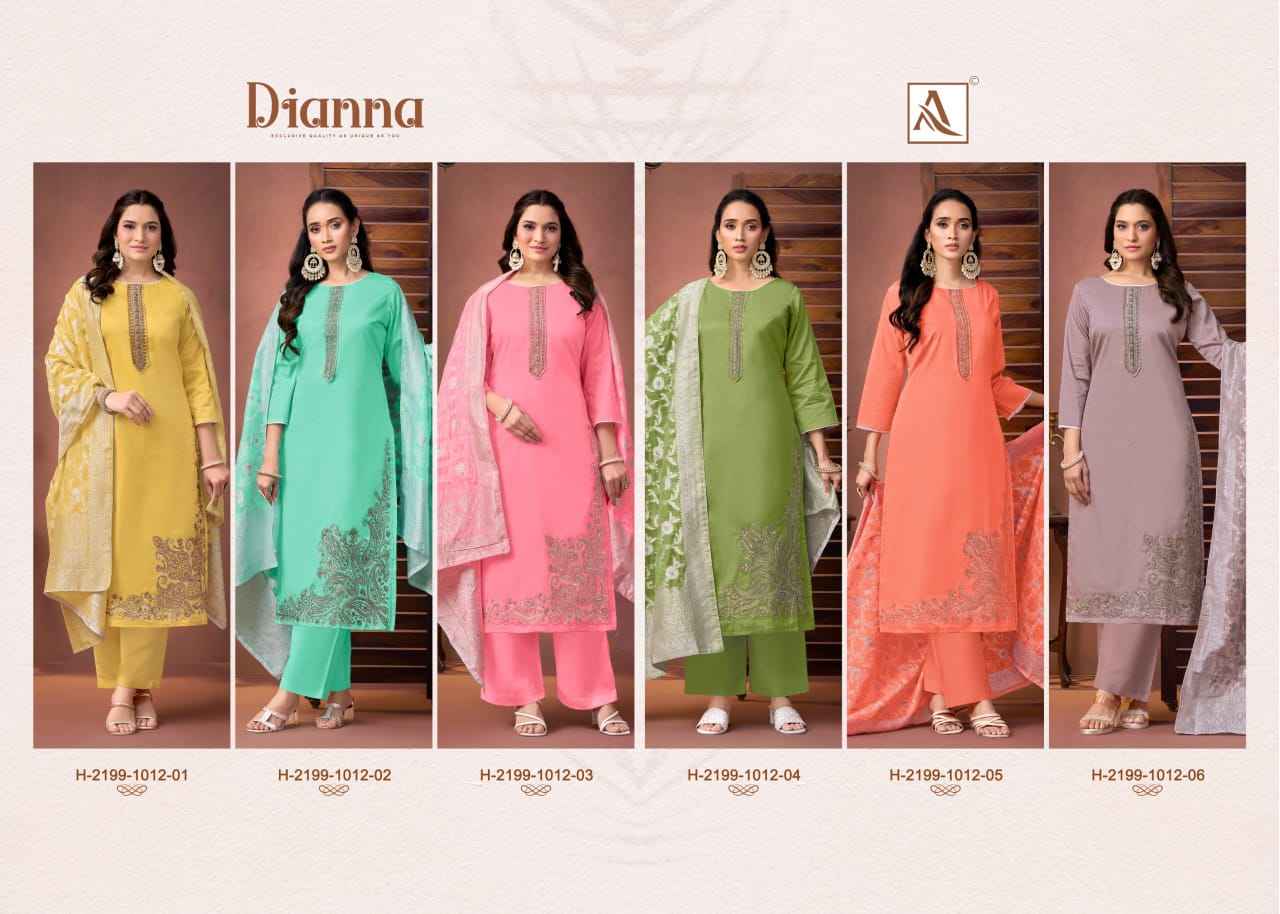 Alok Dianna Zam Dress Material 6 pcs Catalogue
