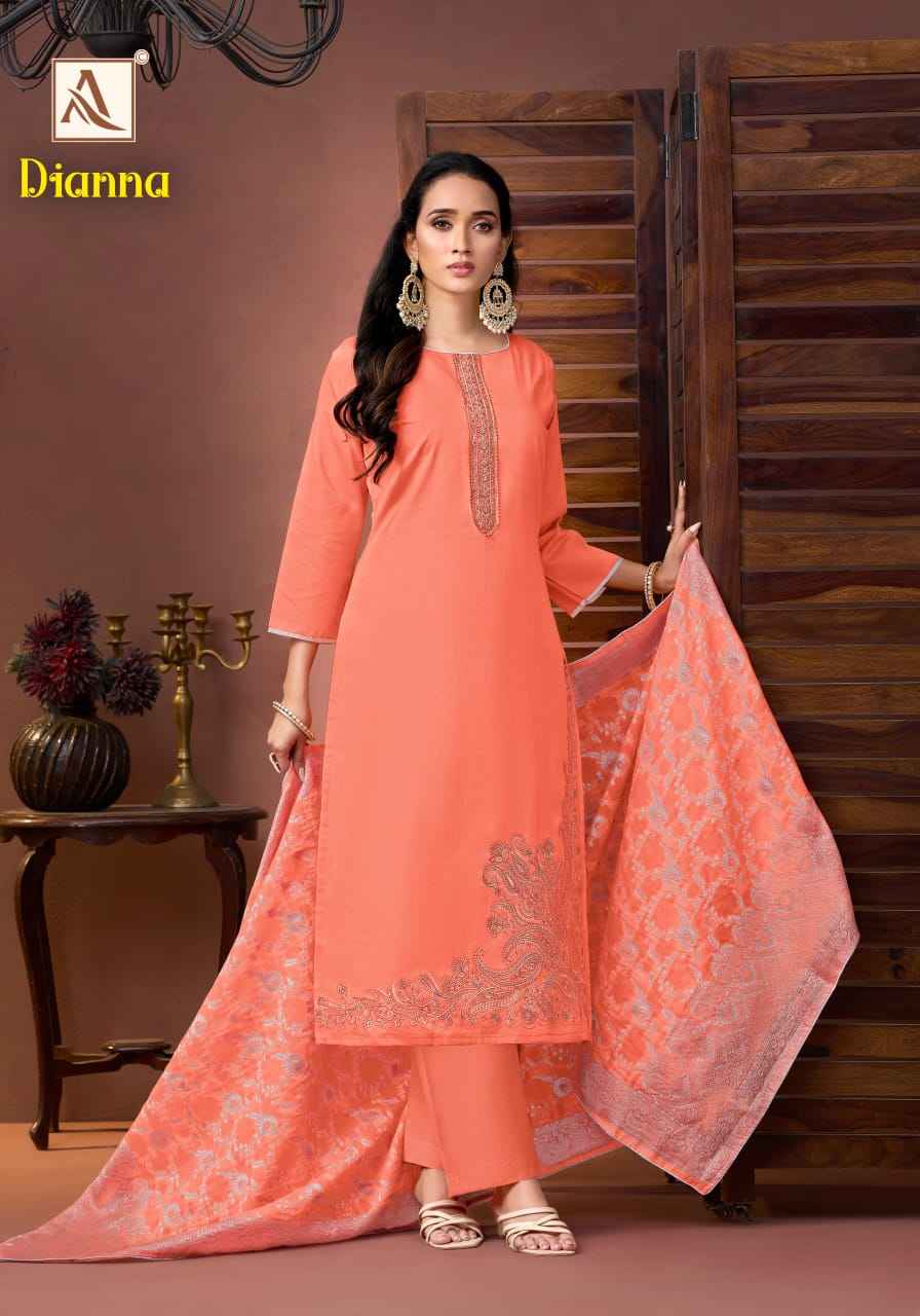 Alok Dianna Zam Dress Material 6 pcs Catalogue