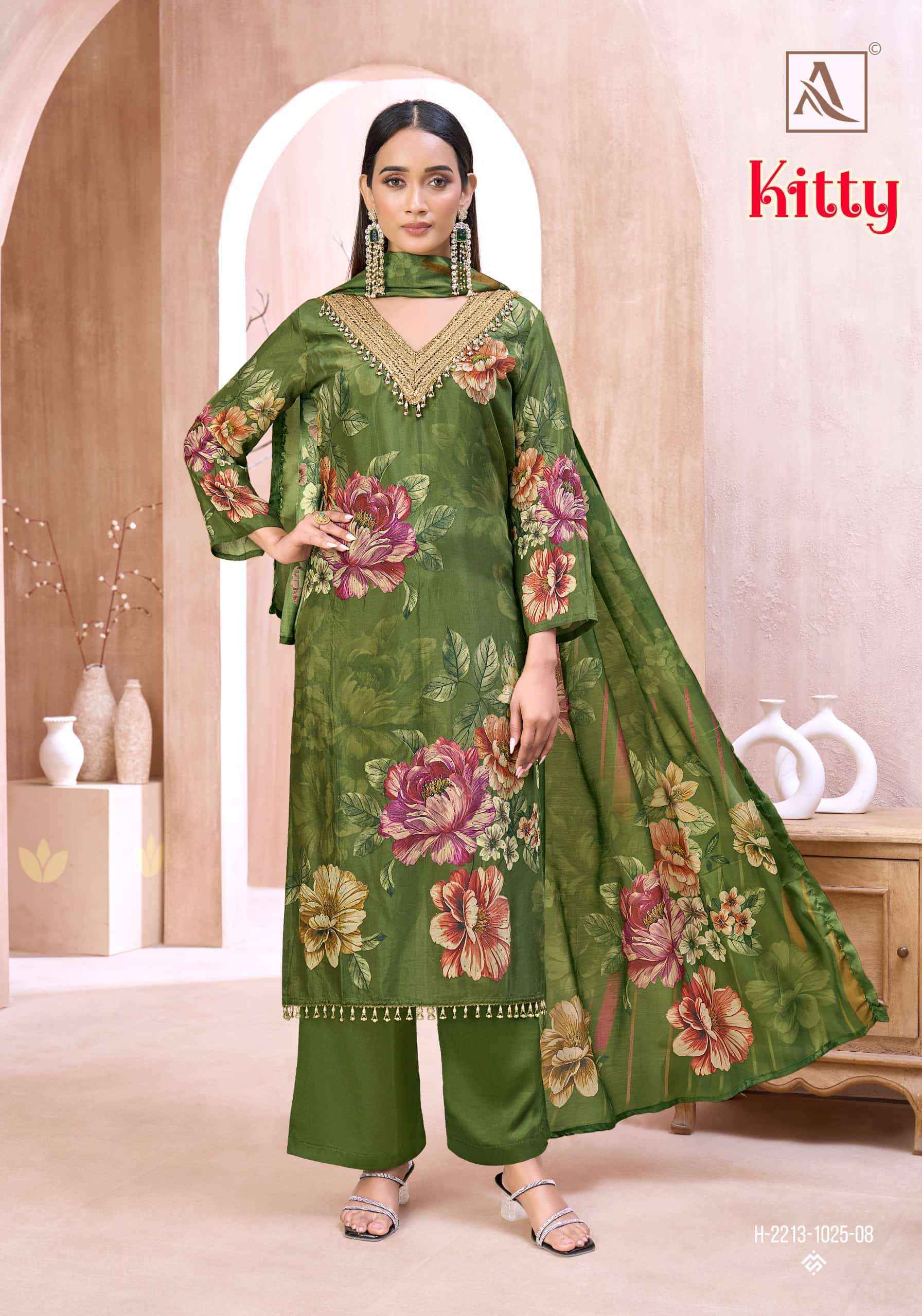 Alok Kitty Viscose Maslin Dress Material 8 pcs Catalogue