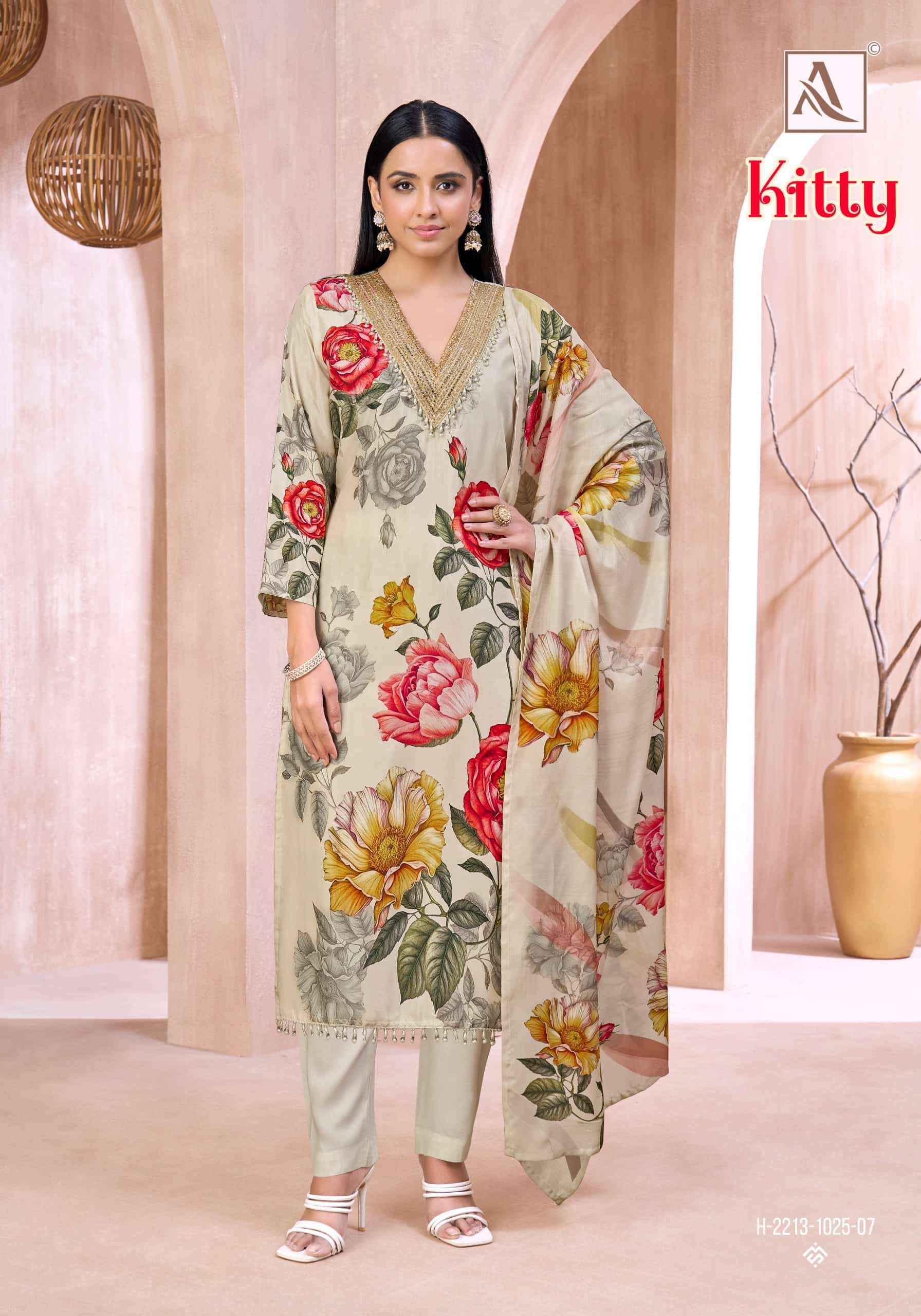 Alok Kitty Viscose Maslin Dress Material 8 pcs Catalogue