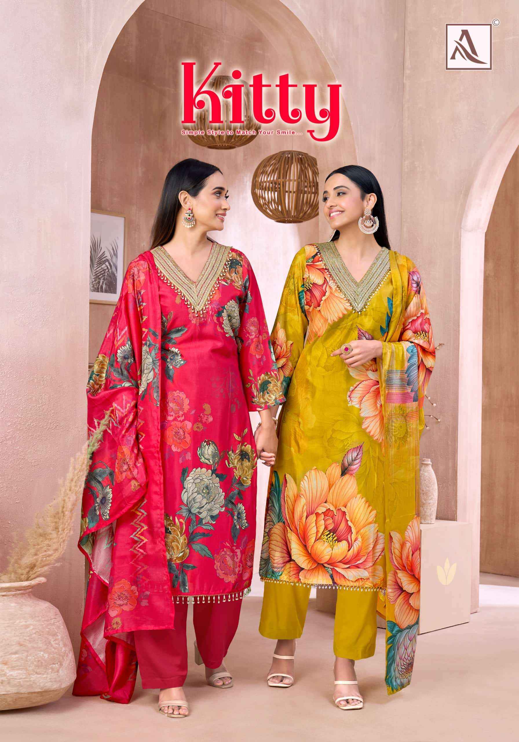 Alok Kitty Viscose Maslin Dress Material 8 pcs Catalogue