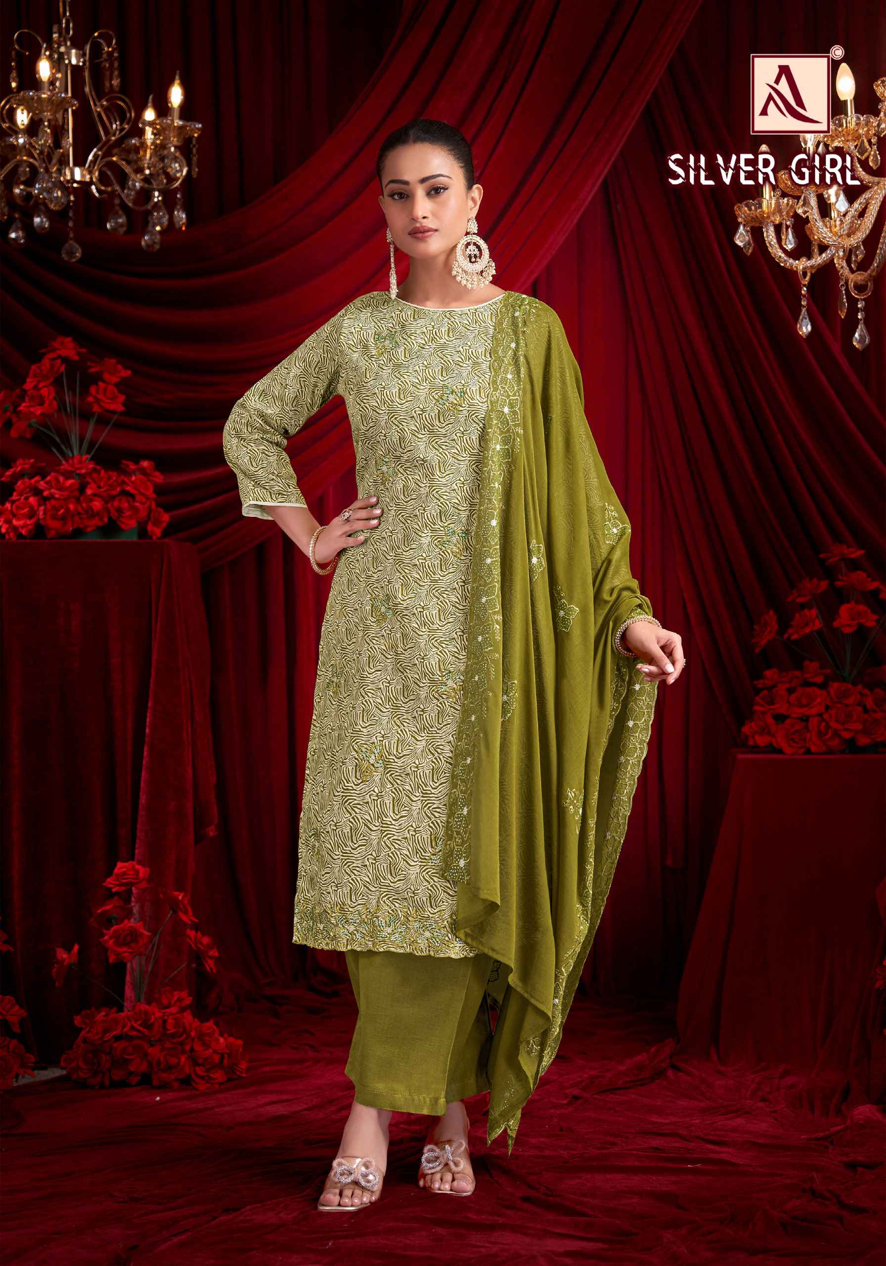 Alok Silver Girl Zam Cotton Dress Material 4 pcs Catalogue