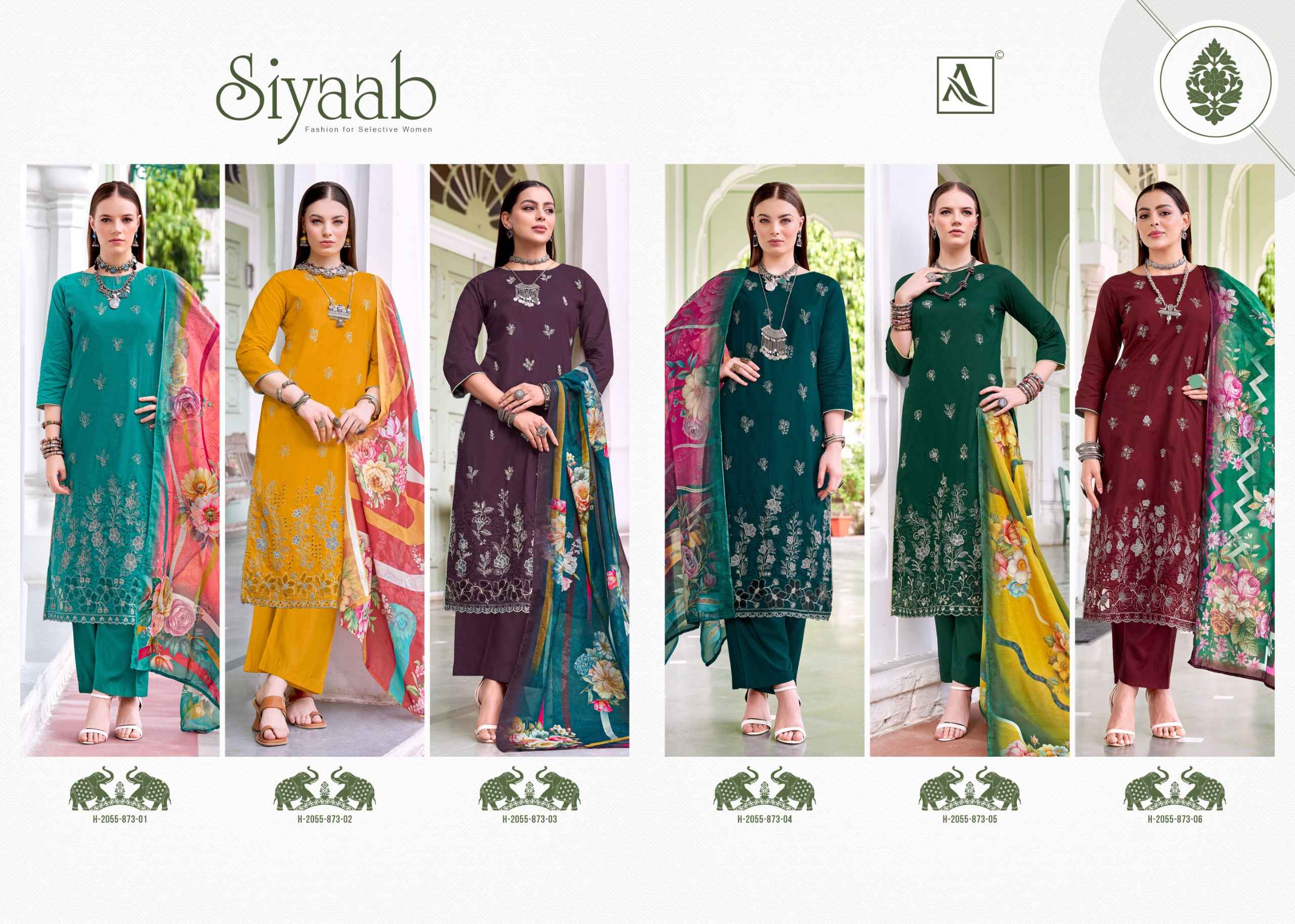 Alok Siyaab Cambric Cotton Dress Material 6 pcs Catalogue