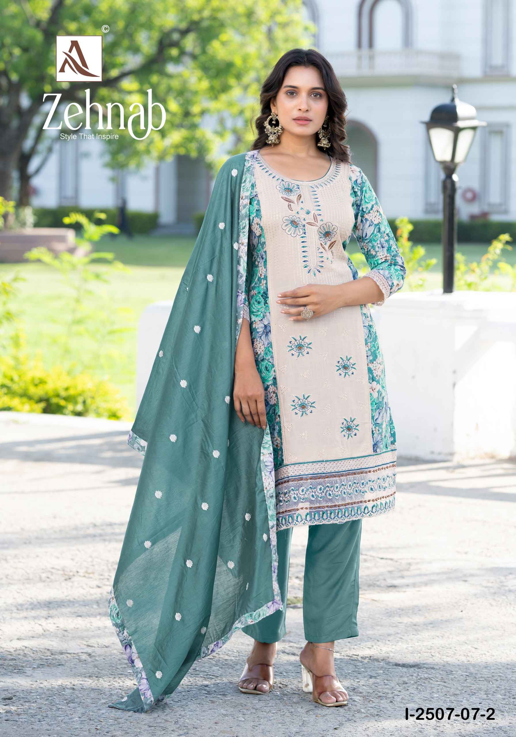 Alok Zehnab Viscose Reyon Dress Material 4 pcs Catalogue