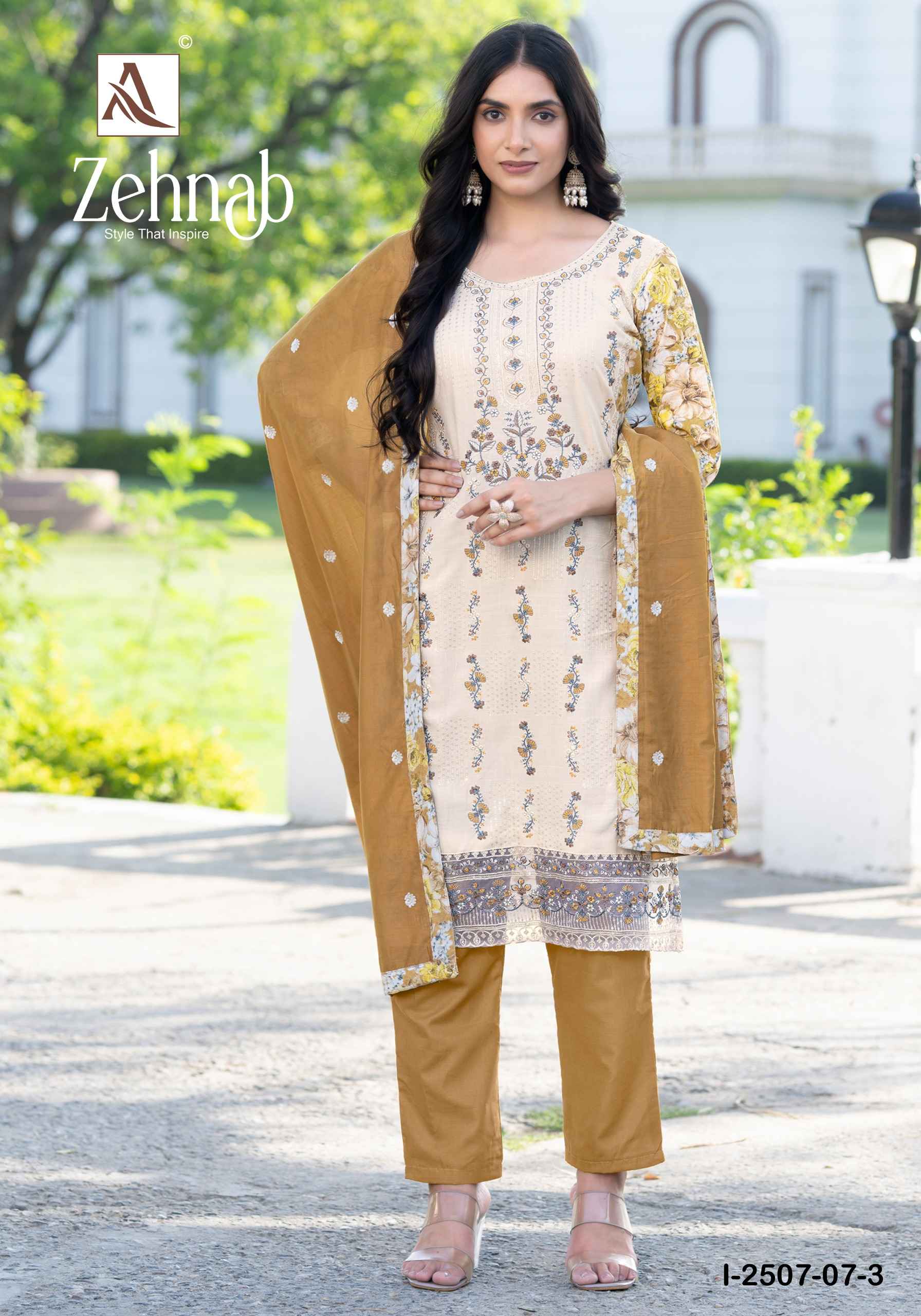 Alok Zehnab Viscose Reyon Dress Material 4 pcs Catalogue