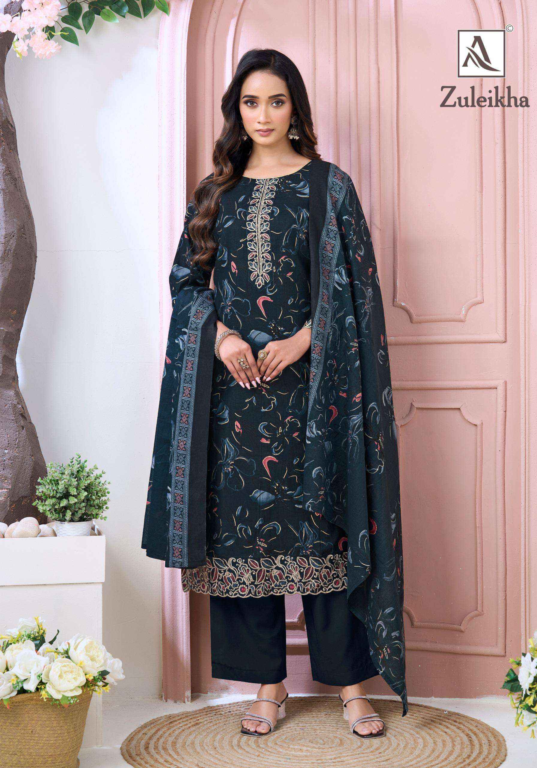 Alok Zuleikha Jam Cotton Dress Material Wholesale Ladies Suits