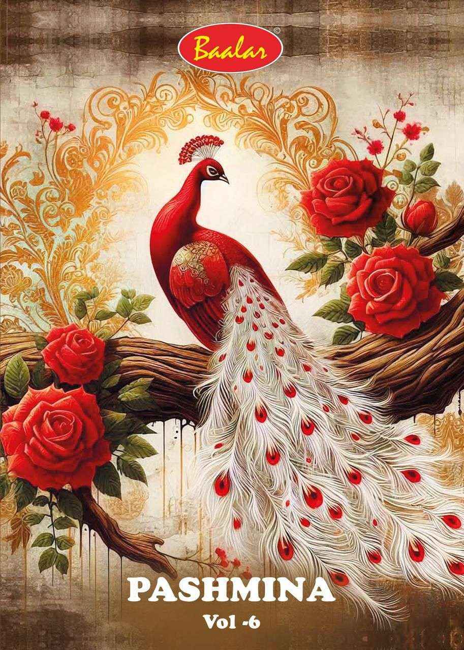 Baalar Pashmina Vol 6 Lawn Cotton Dress Material 12 pcs Catalogue