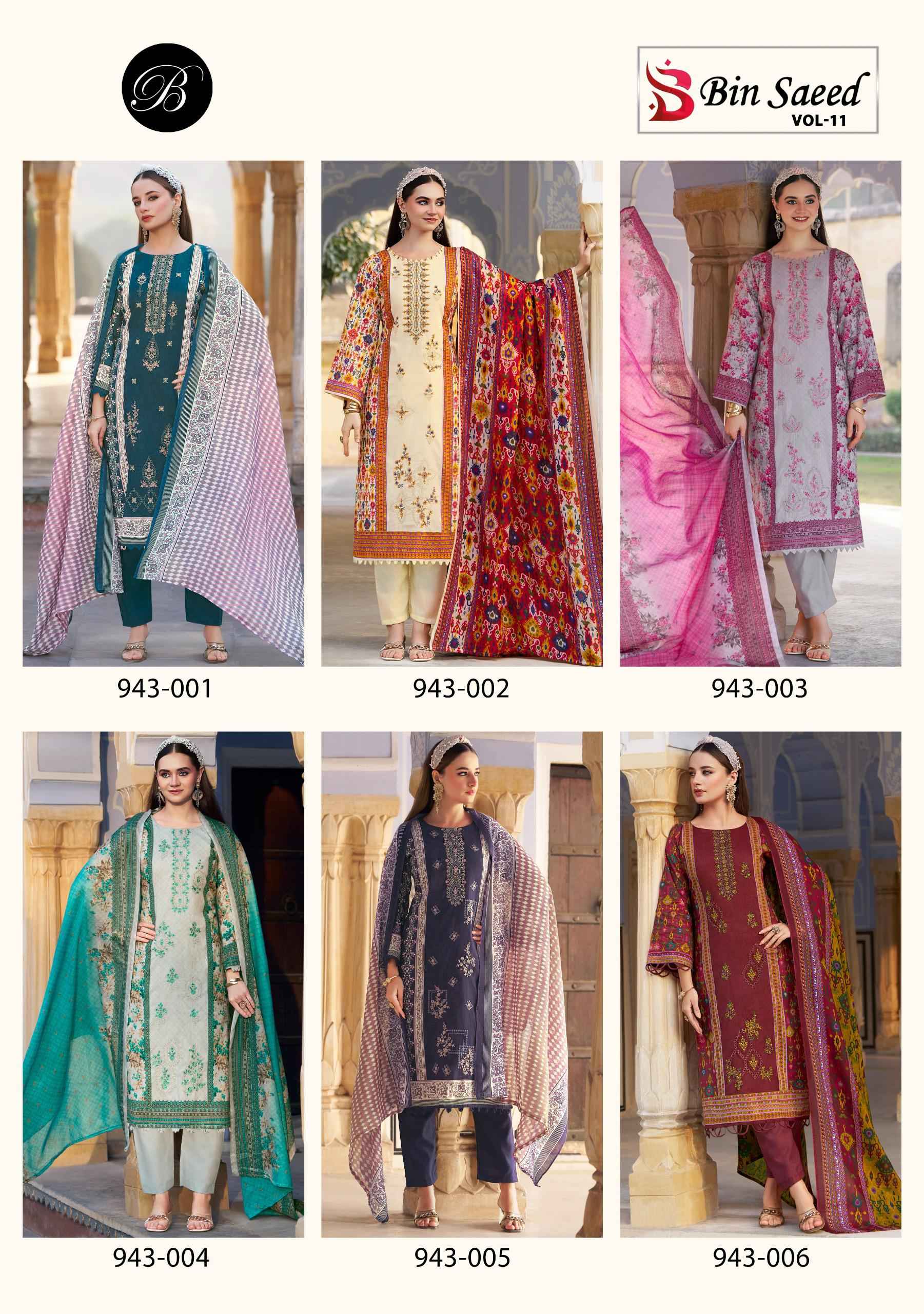 Belliza Bin Saeed Vol 11 Cotton Dress Material 6 pcs Catalogue