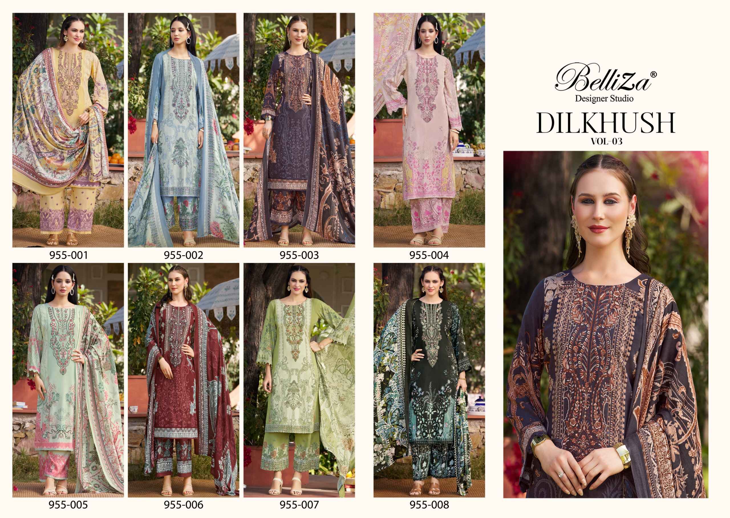 Belliza Dilkhush Vol 3 Viscose Rayon Dress Material 8 pcs Catalogue