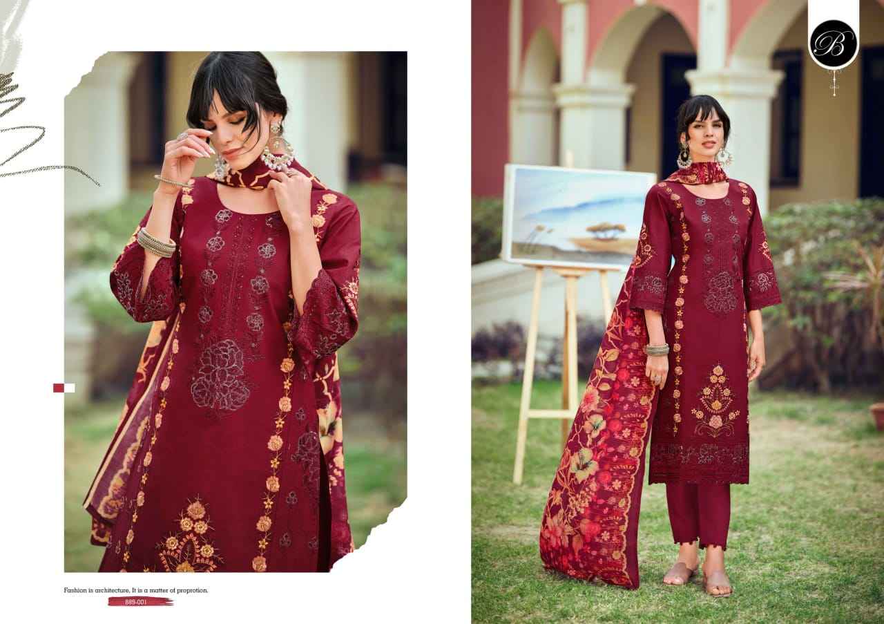 Belliza Jade Ombre Zoya Cotton Dress Material 6 pcs Catalogue