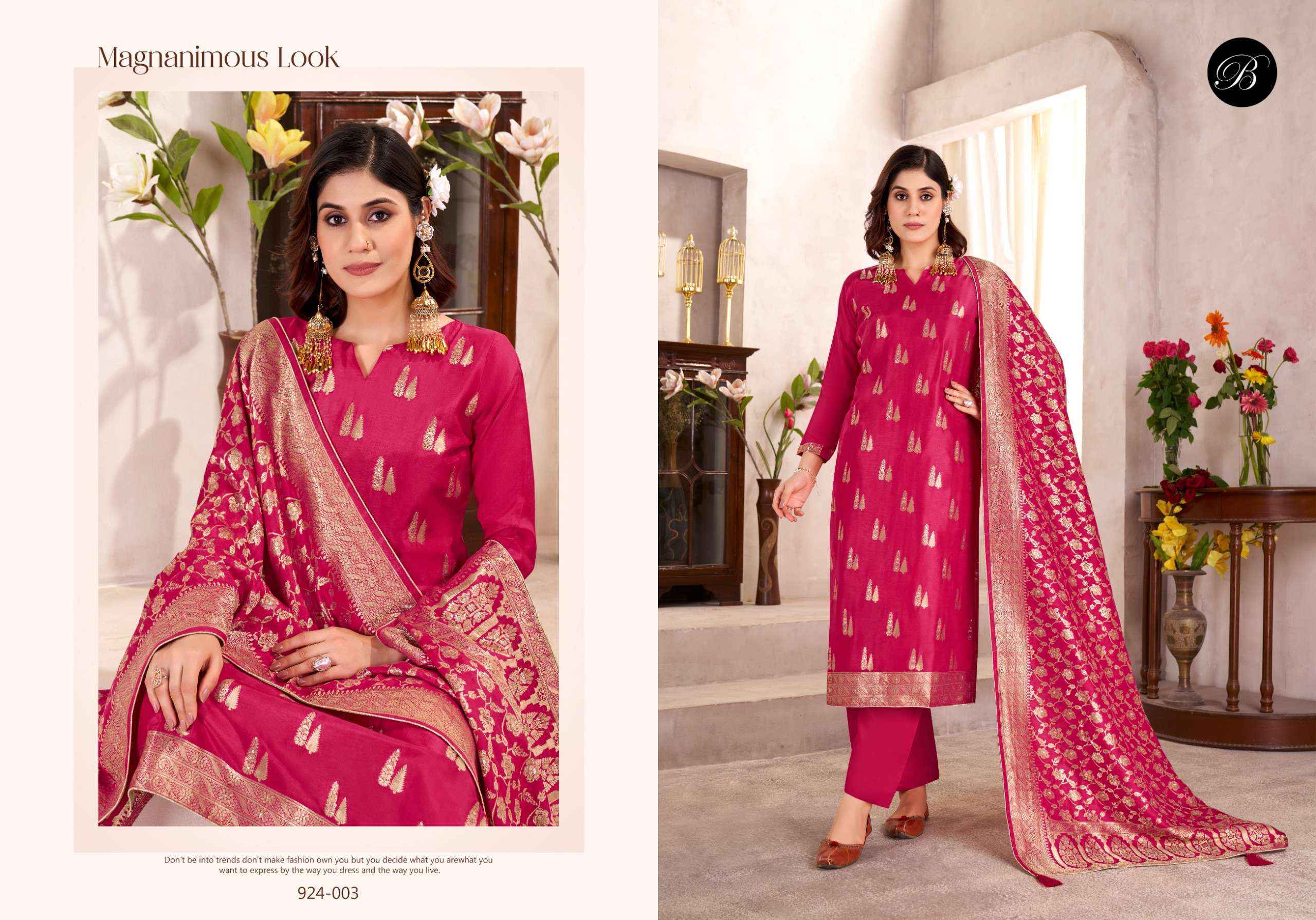 Belliza Zariya Silk Jacquard Dress Material 4 pcs Cataloge