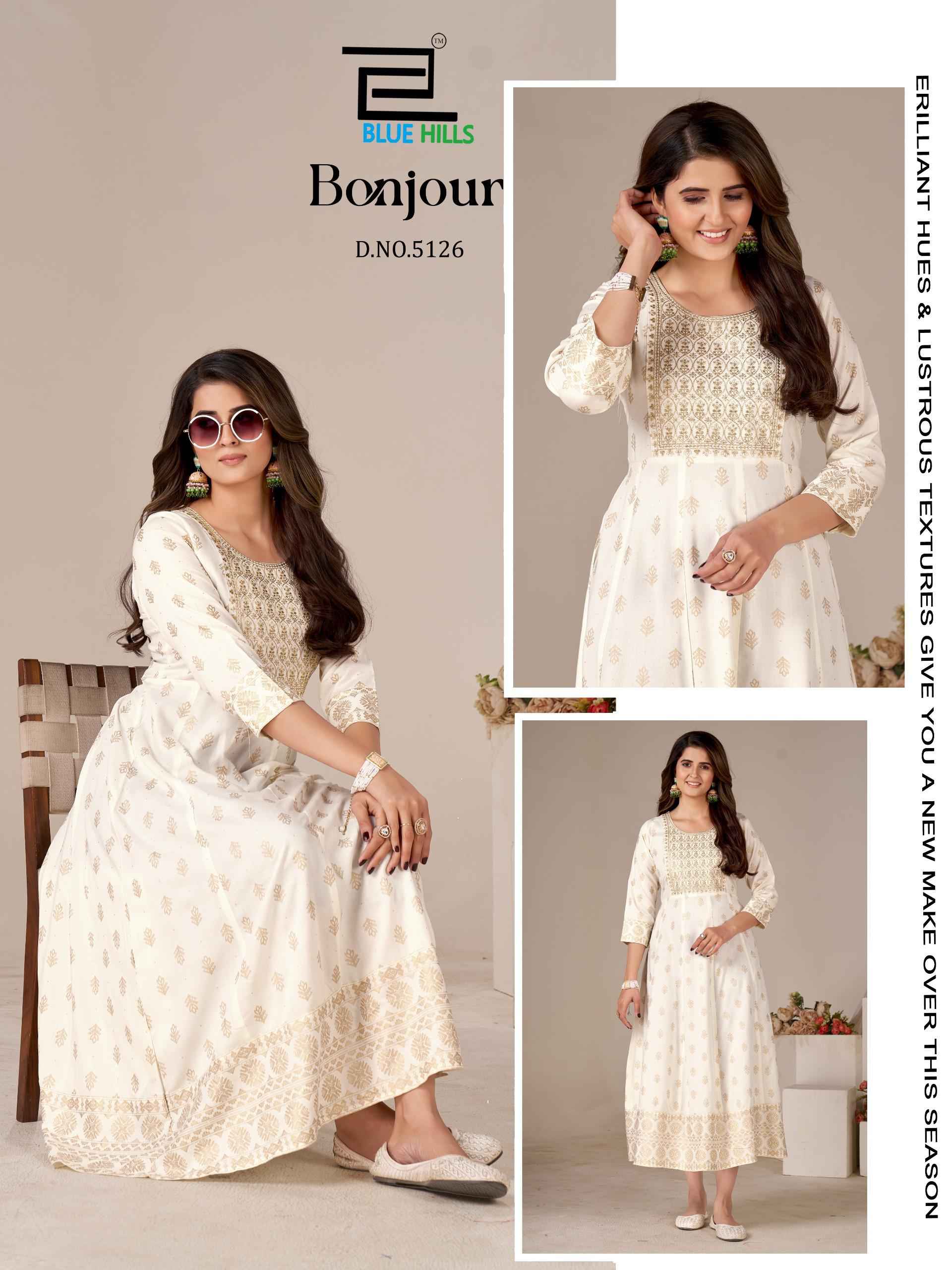 Blue Hills Bonjour Anarkali Rayon Kurti 6 pcs Catalogue