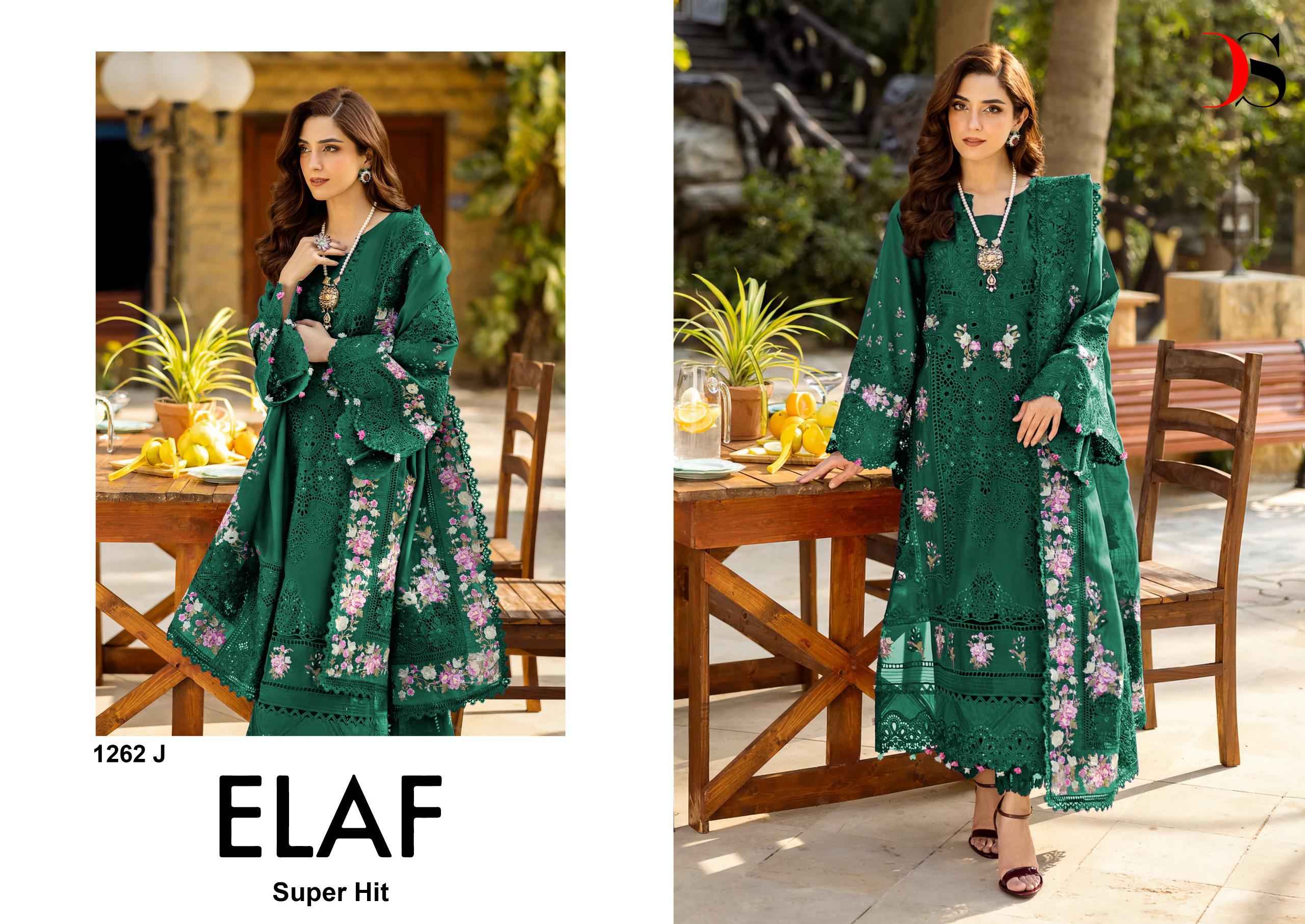 Deepsy Elaf Super Hit D No 1262 IJKL Cotton Dress Material 4 pcs Catalogue