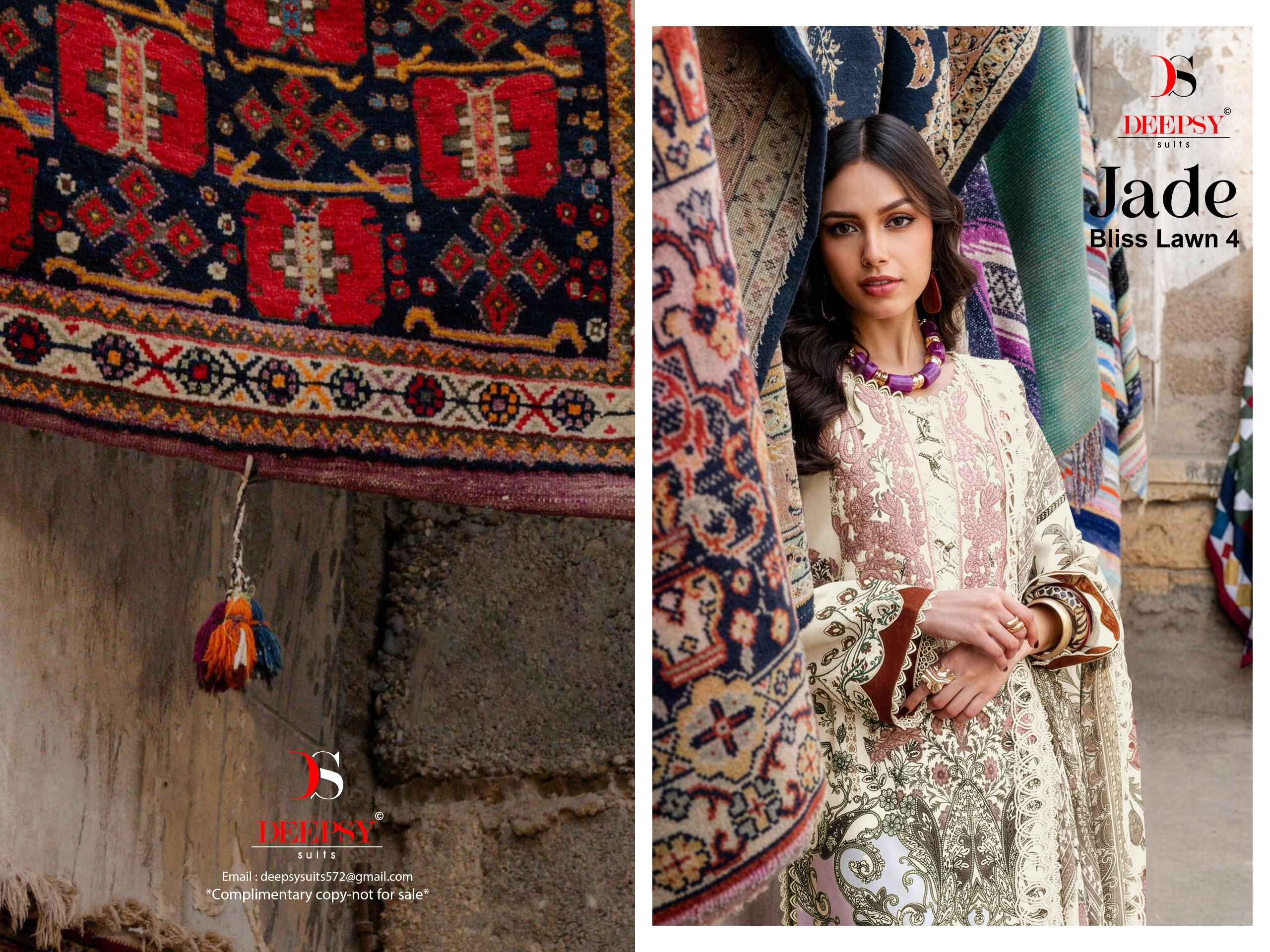 Deepsy Jade Bliss Lawn Vol 4 Cotton Dress Material 8 Pcs Catalog