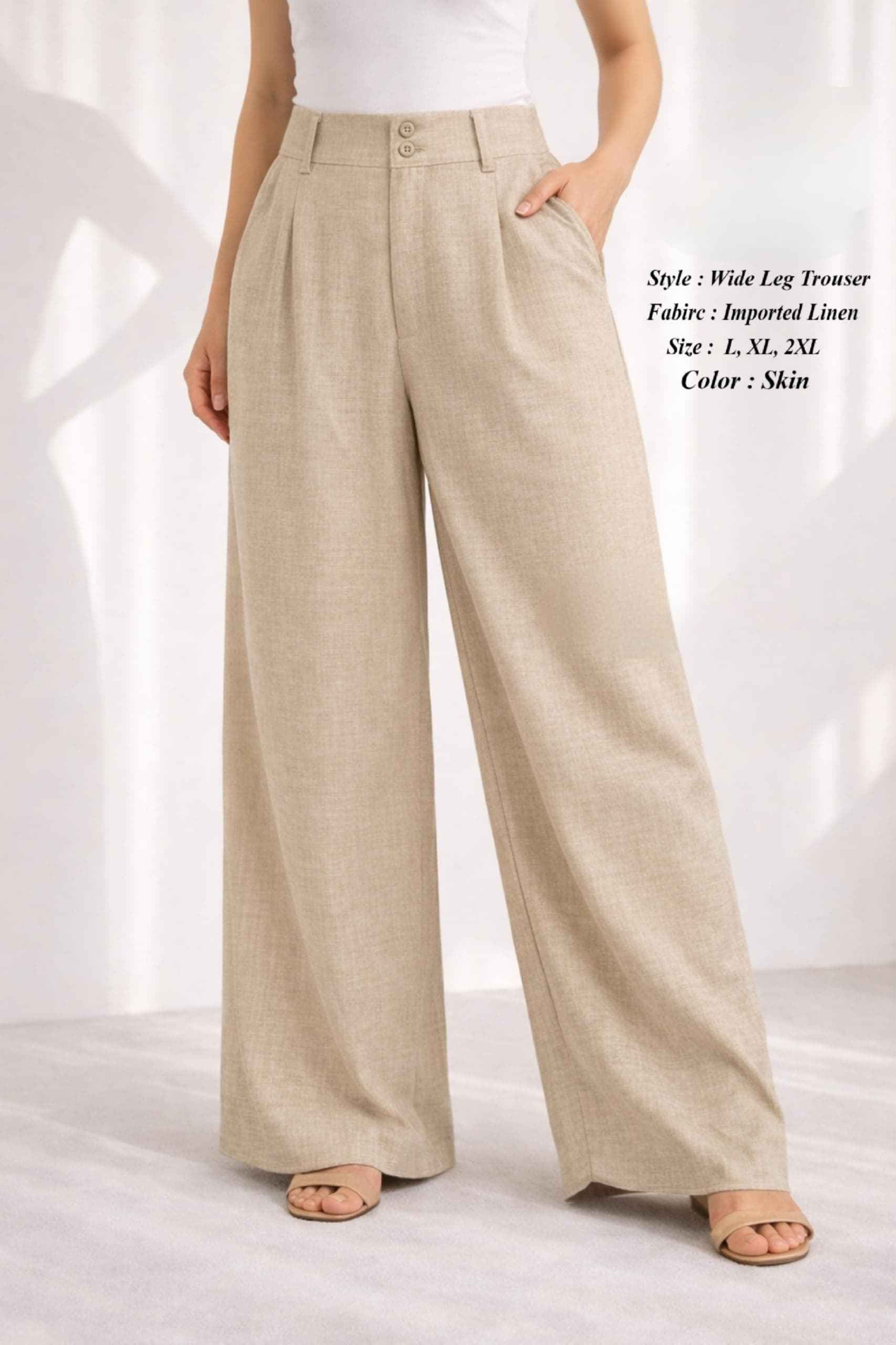 Fab Firki 01 Cotton Linen High-Waist Wide Leg Trouser 7 Pc Catalouge