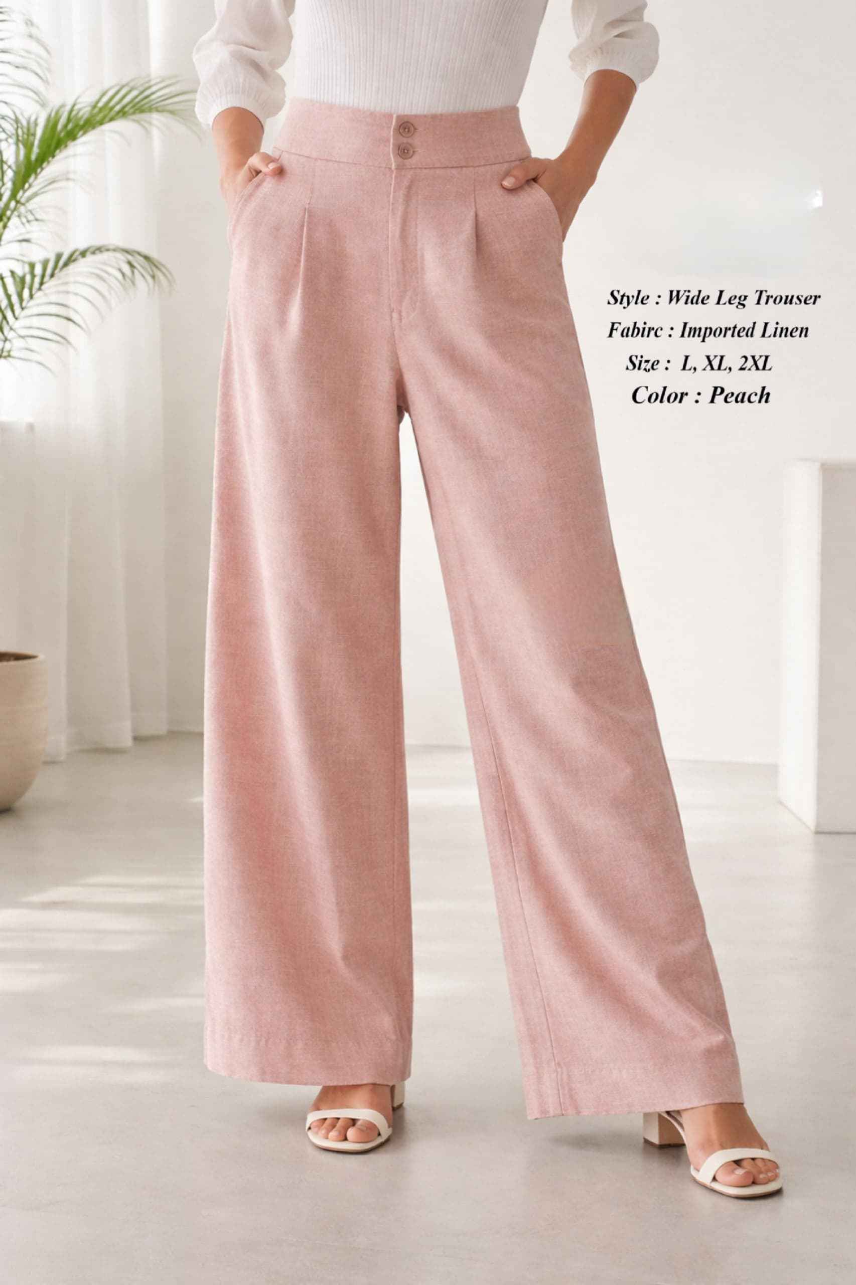 Fab Firki 01 Cotton Linen High-Waist Wide Leg Trouser 7 Pc Catalouge