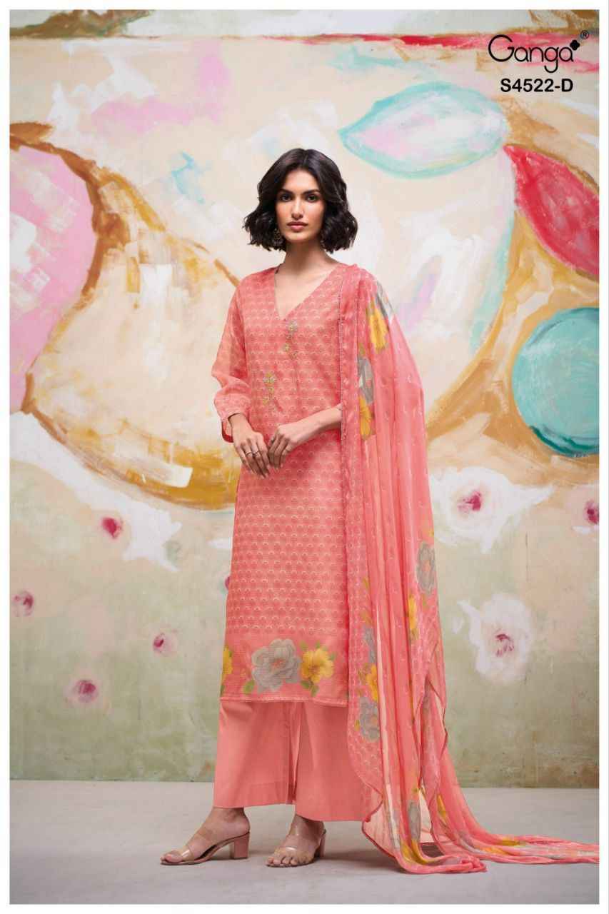 Ganga Eirya 4522 Bemberg Kota Dress Material 2 pcs Catalogue