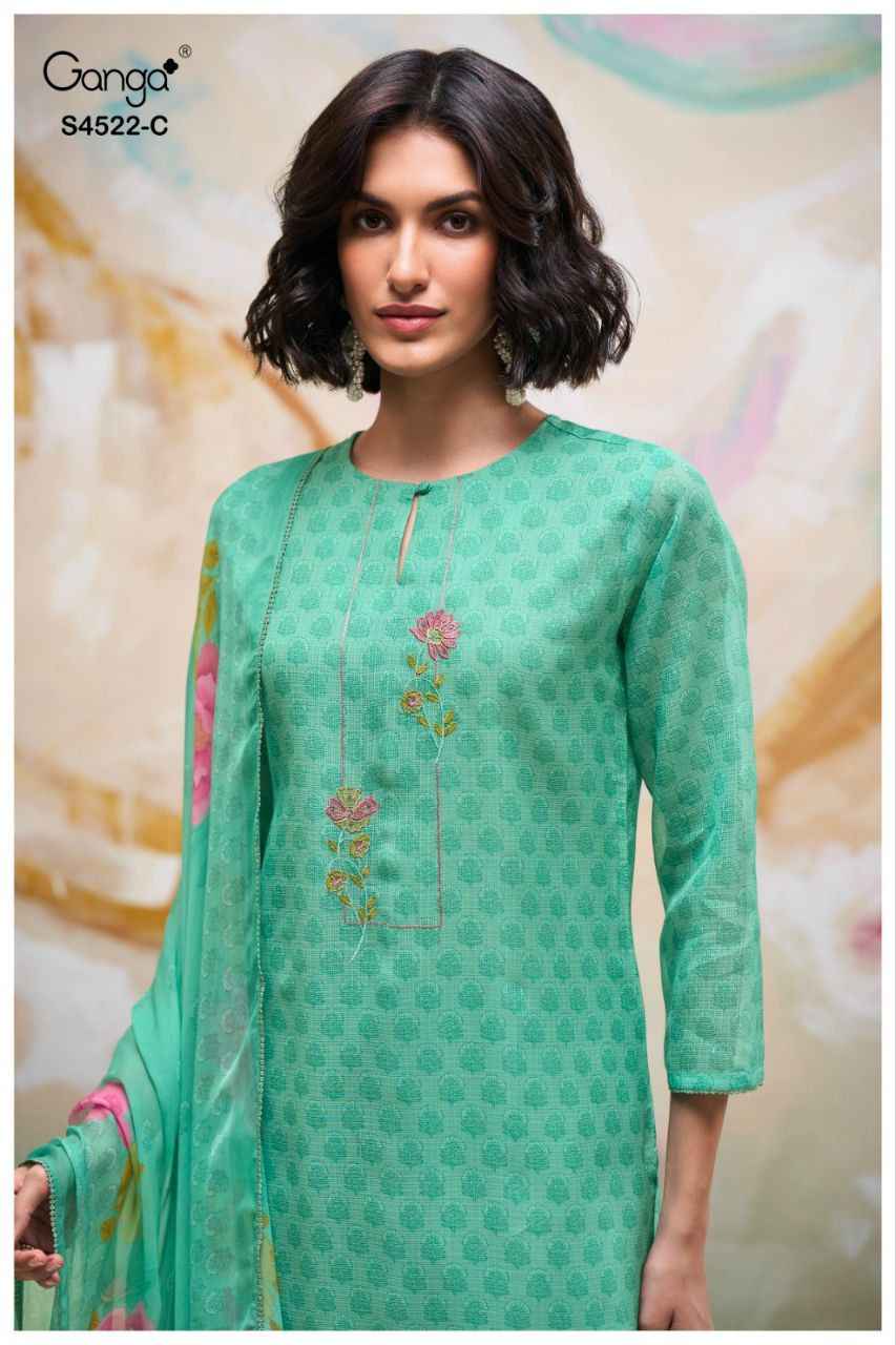Ganga Eirya 4522 Bemberg Kota Dress Material 2 pcs Catalogue
