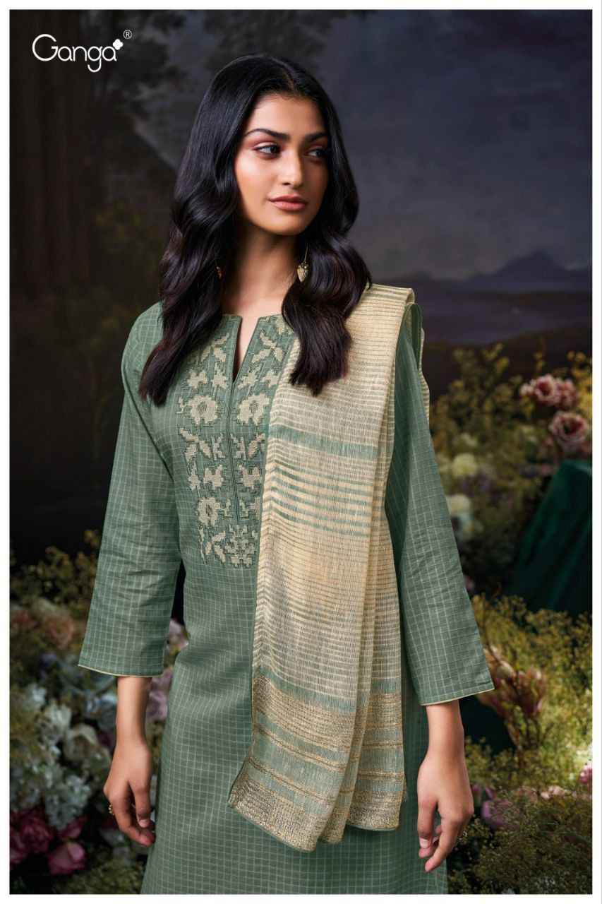 Ganga Krithya 3608 Cotton Dobby Dress Material 2 pcs Catalogue