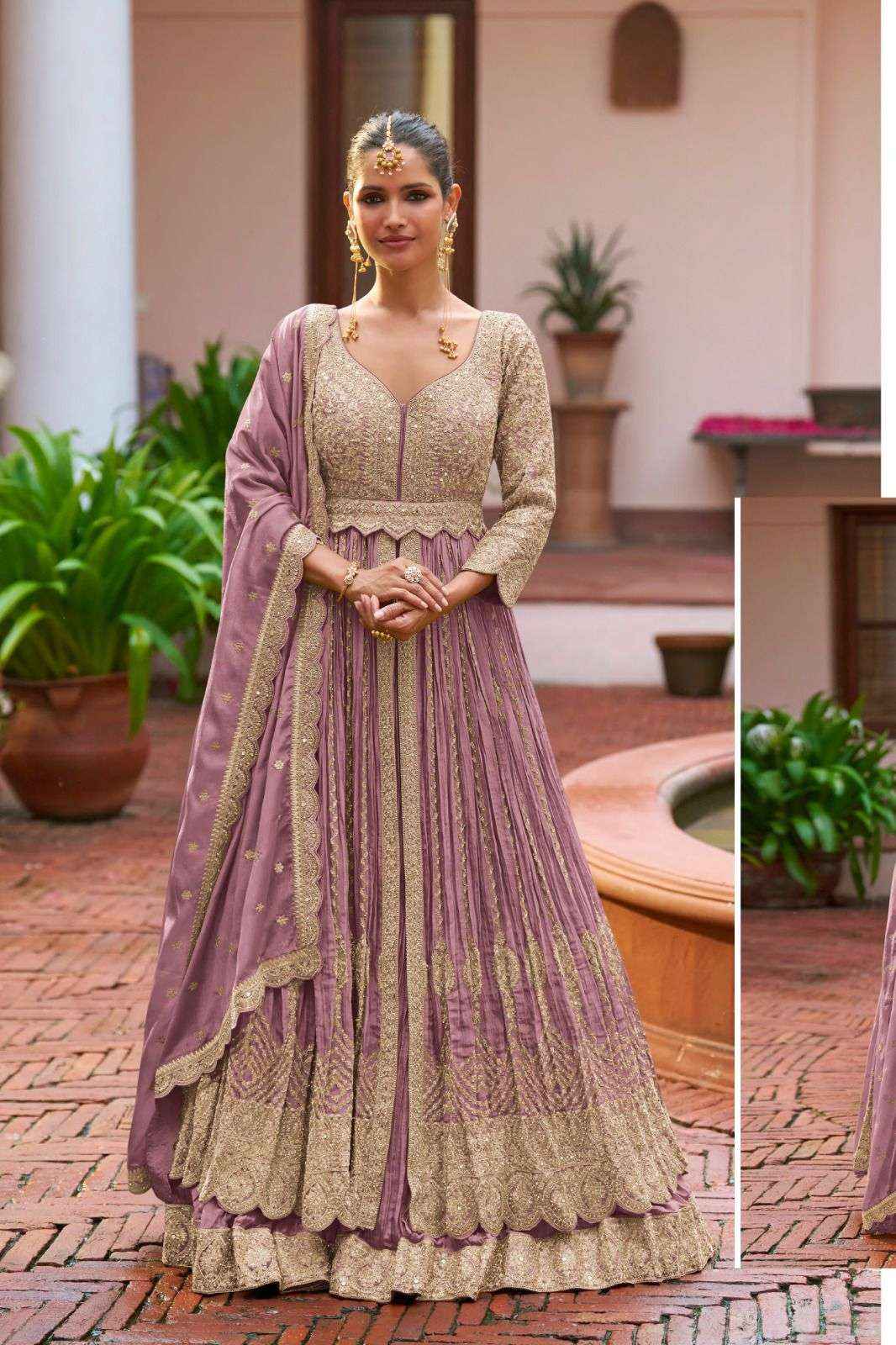Gulkayra Meenat Readymade Chinon Dress 3 Pcs Catalouge