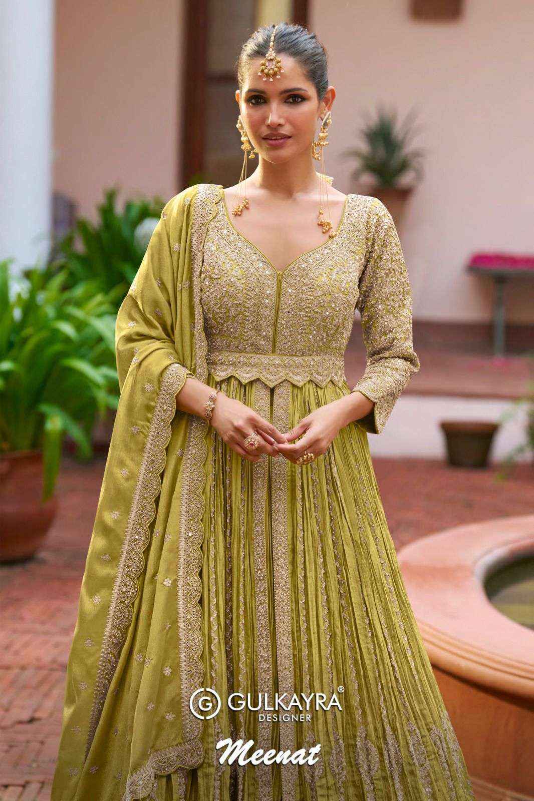 Gulkayra Meenat Readymade Chinon Dress 3 Pcs Catalouge